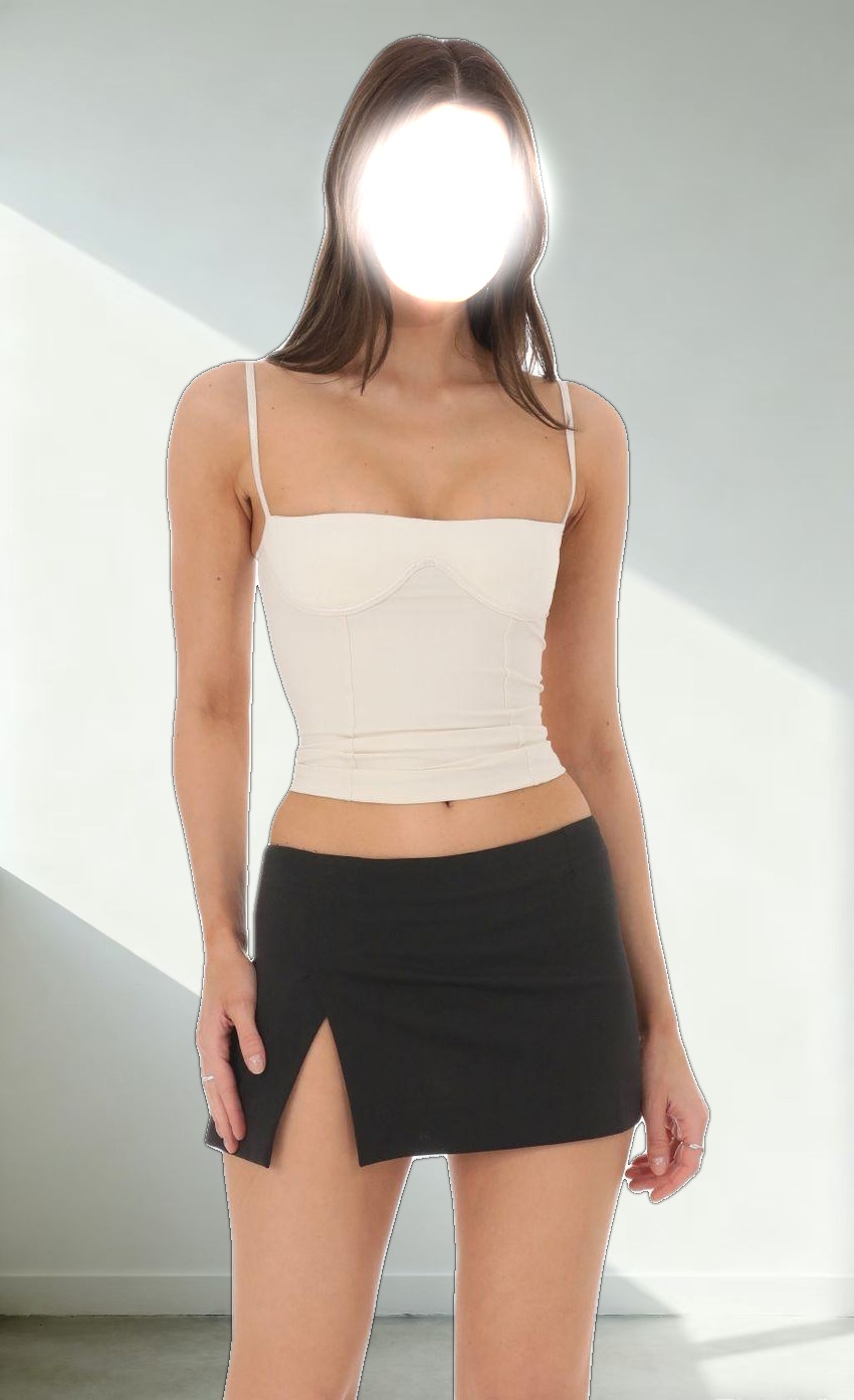 Suede Bust Top in Cream