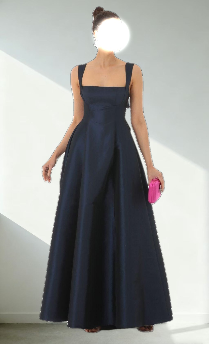 Fit and Flare Maxi Dress in Navy