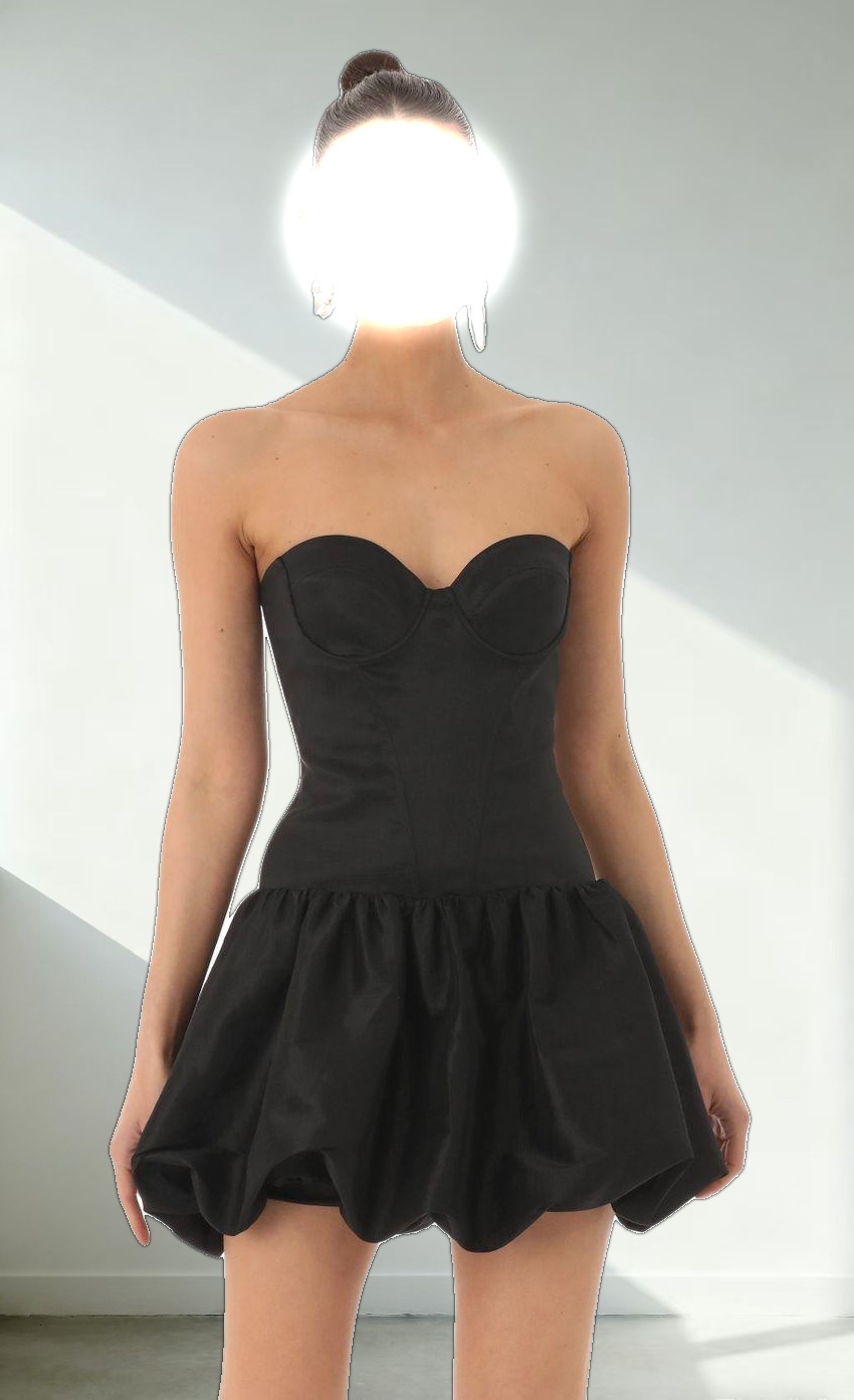 Corset Bubble Dress in Black