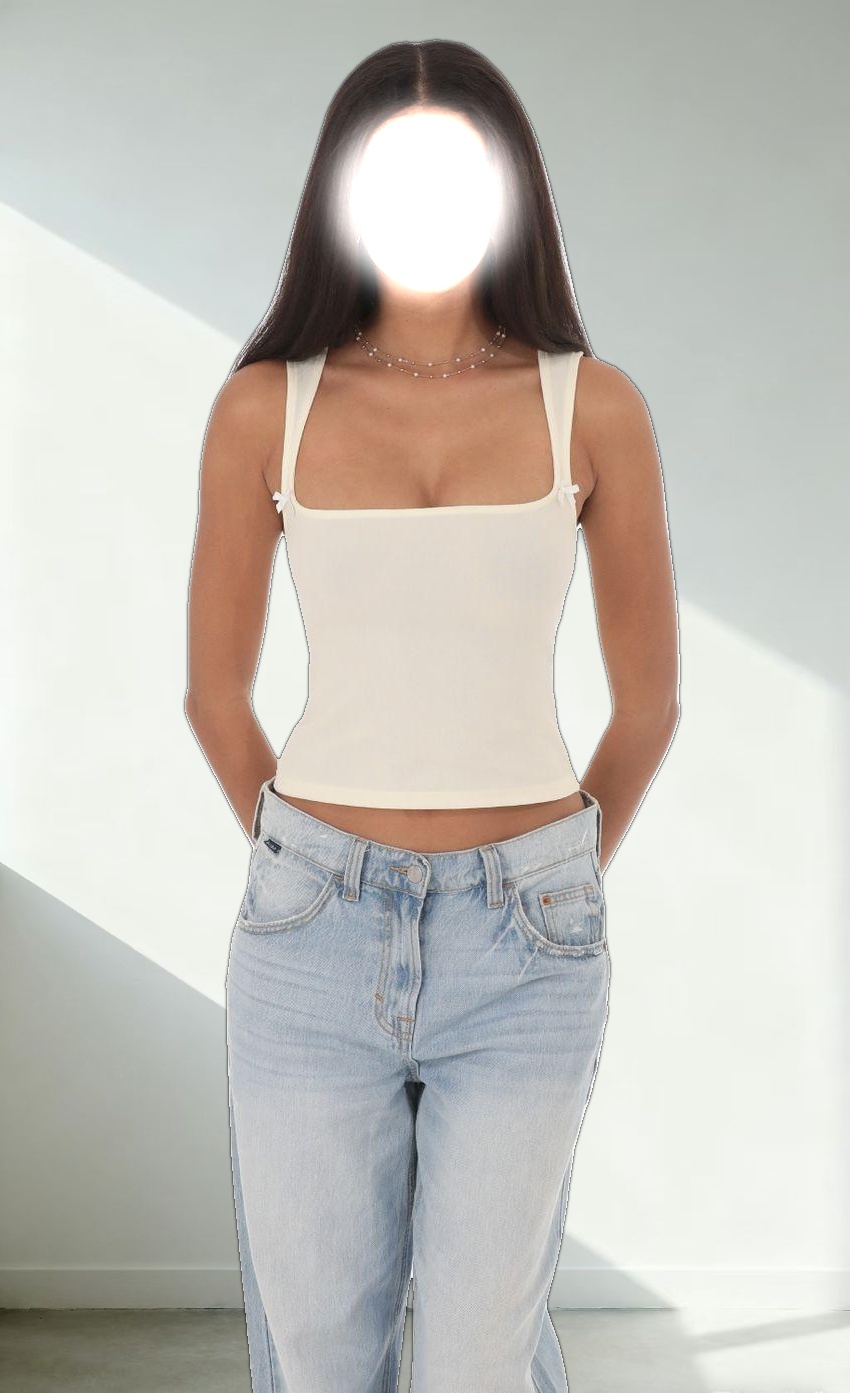 Double Bow Top in Cream