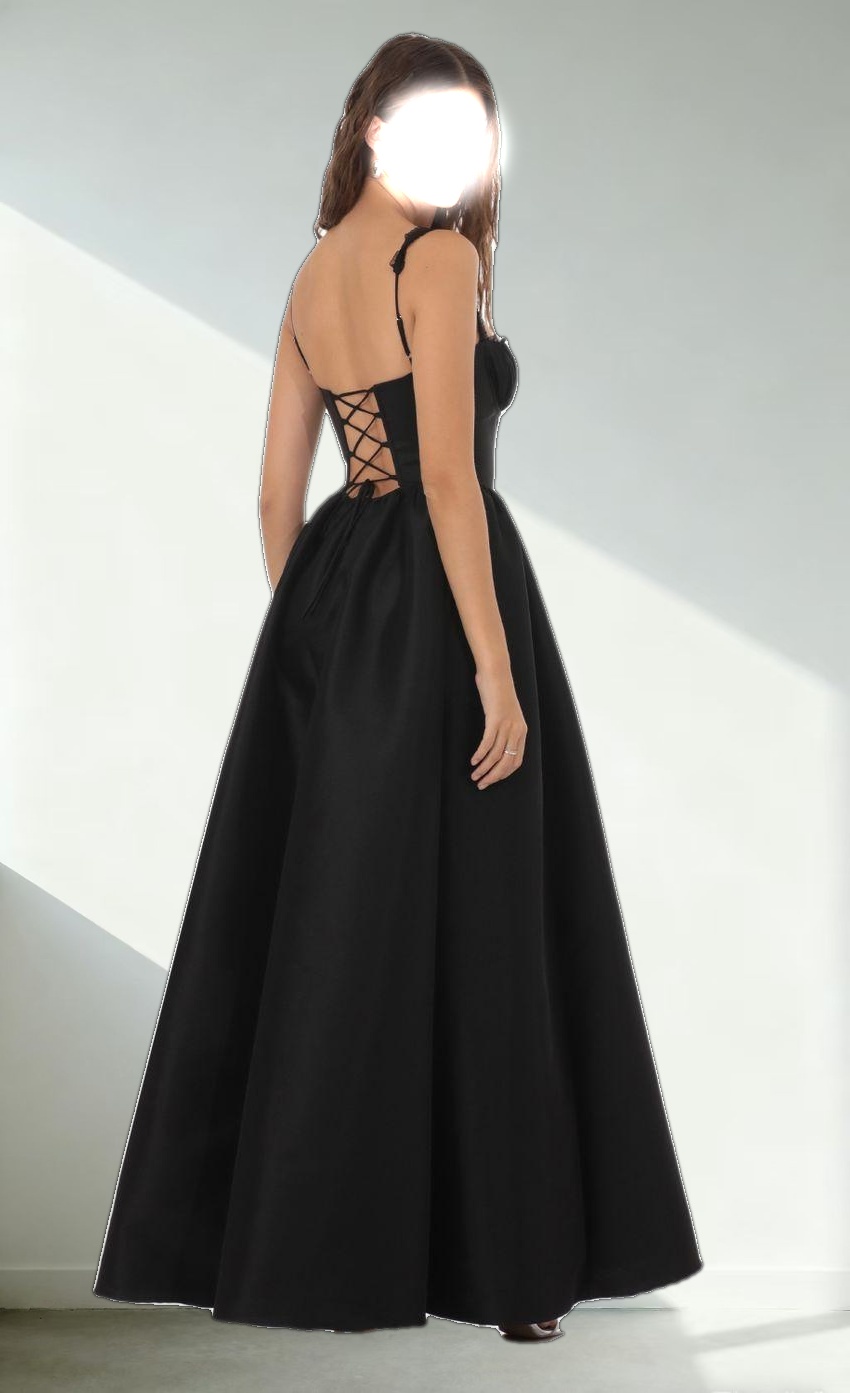 Corset Gown Dress in Black