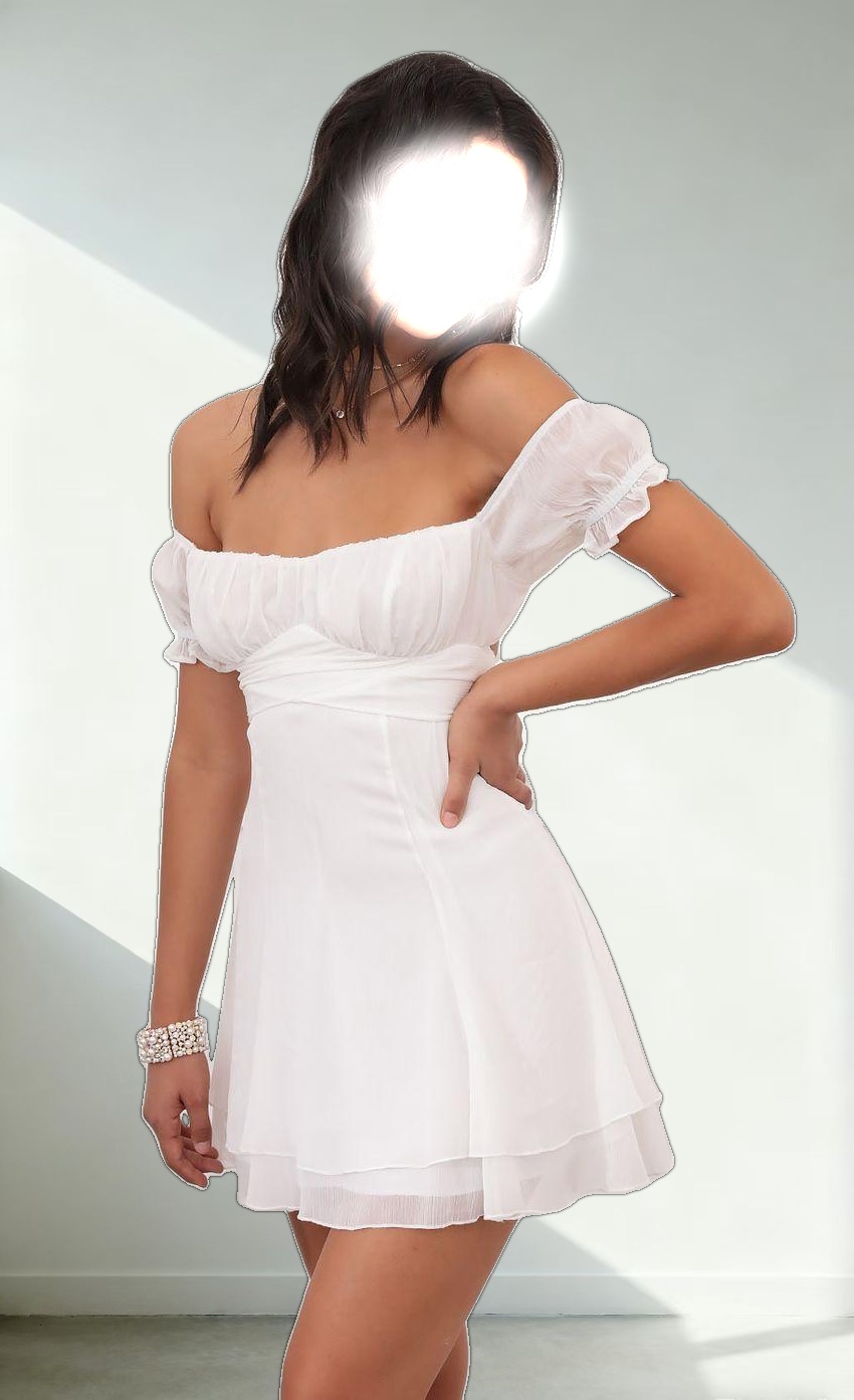 Off Shoulder Dress in White