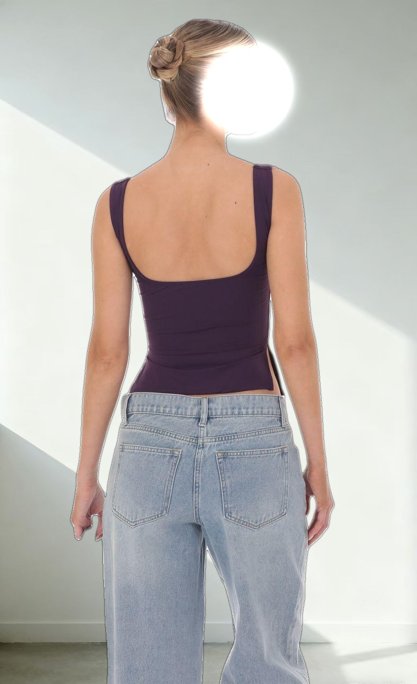 Side Slit Top in Purple
