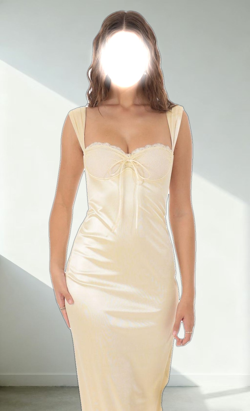 Satin Maxi Dress in Ivory