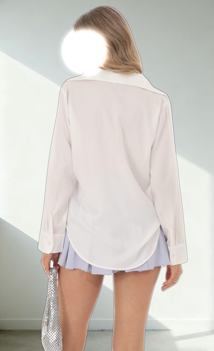 Relaxed Button Down Shirt in White