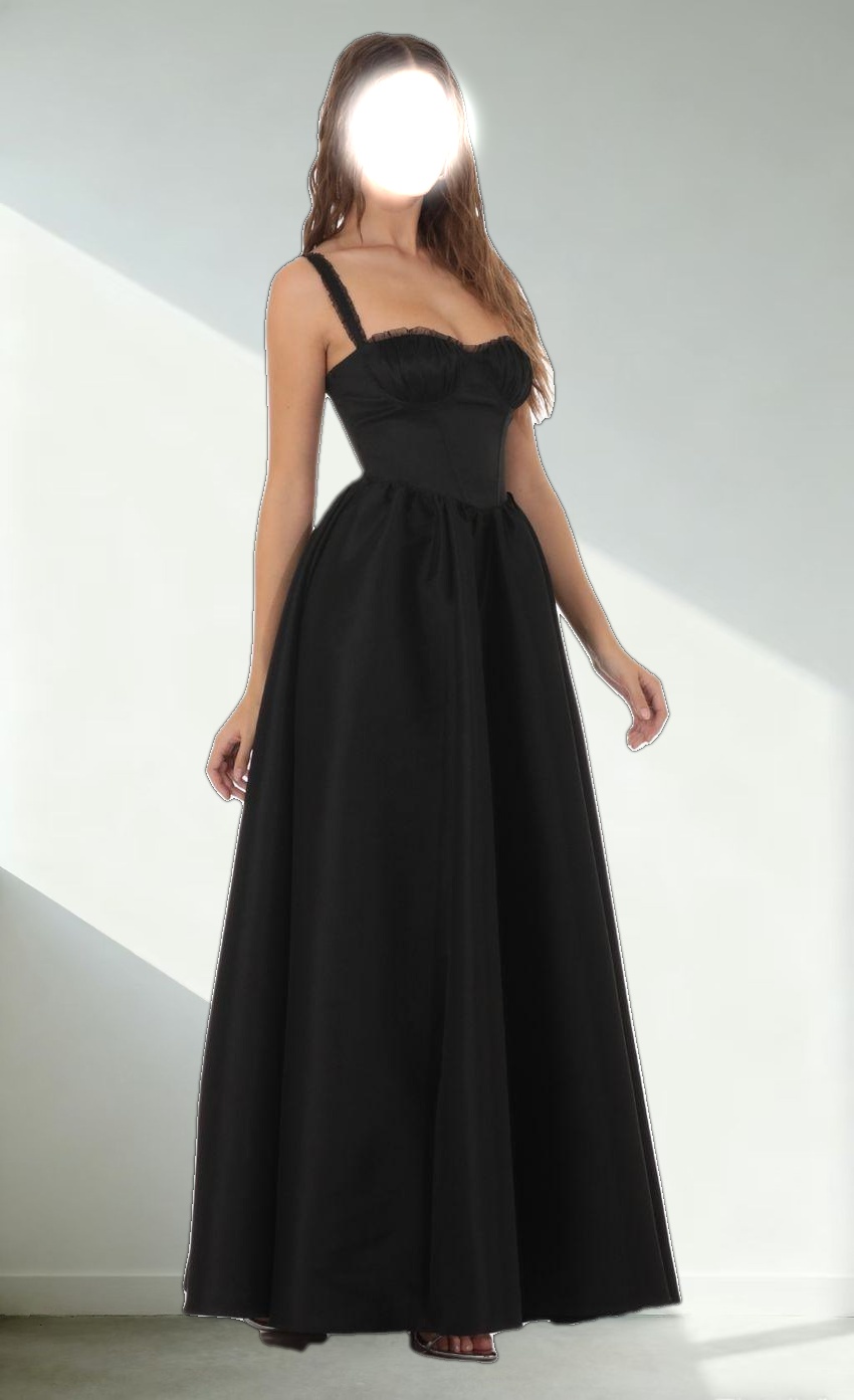 Corset Gown Dress in Black