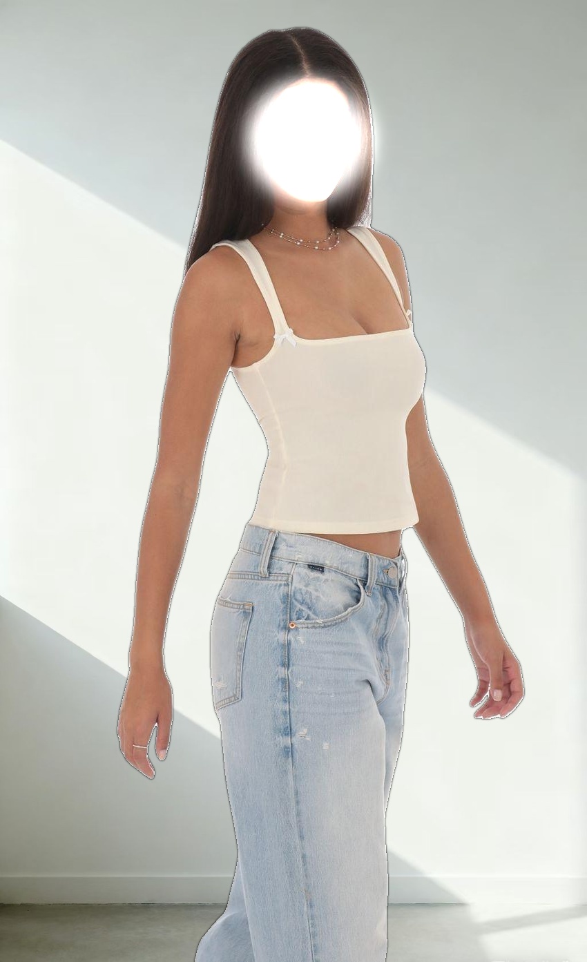 Double Bow Top in Cream