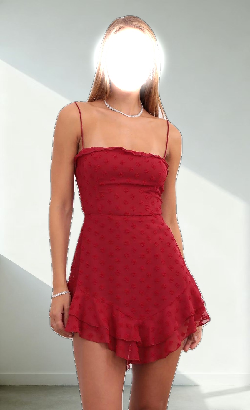 Fit and Flare Dress in Red