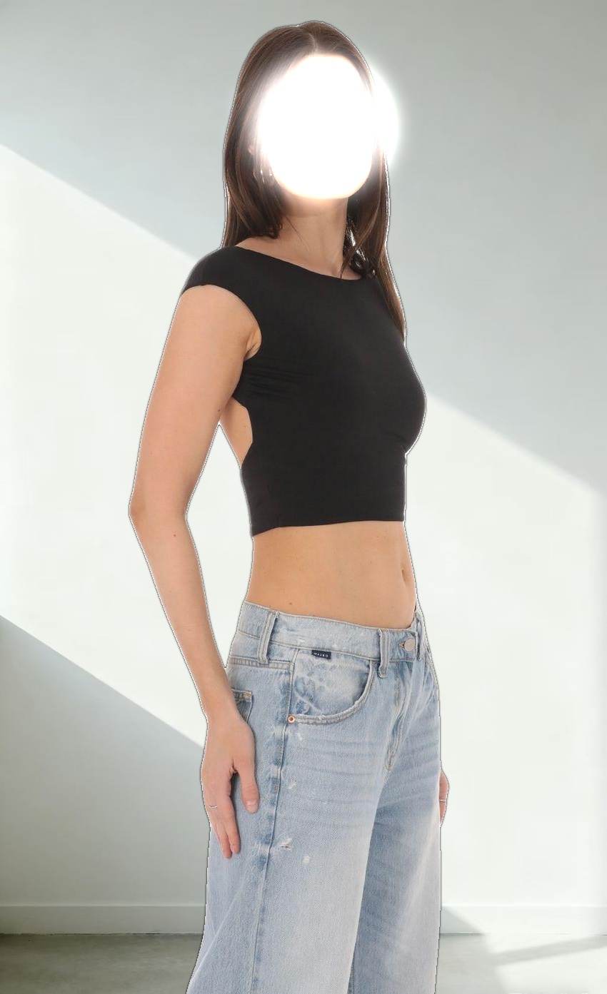 Open Back Top in Black