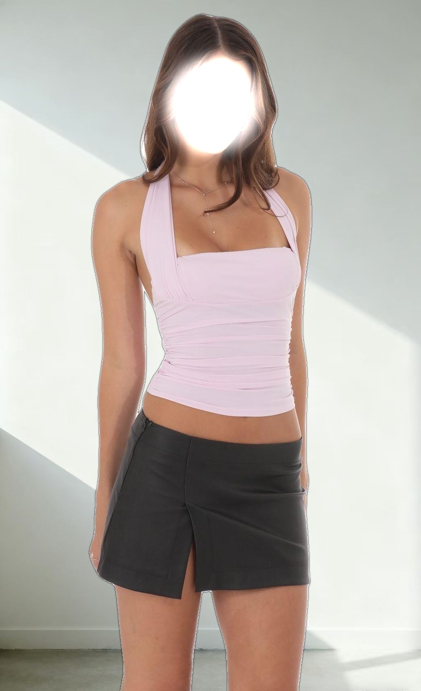 Side Slit Mini Skirt in Black