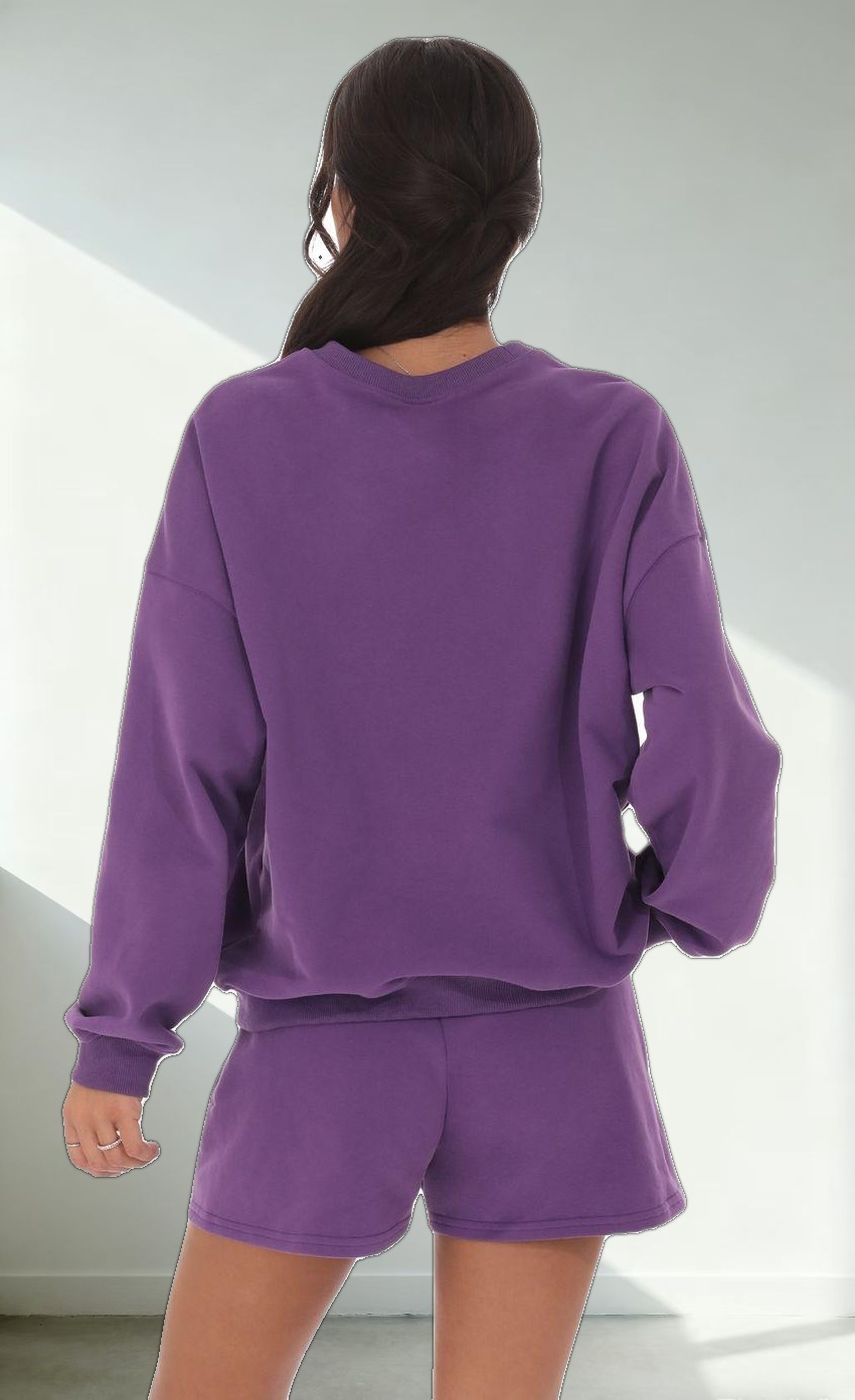 Fleece Sweat Shorts in Purple
