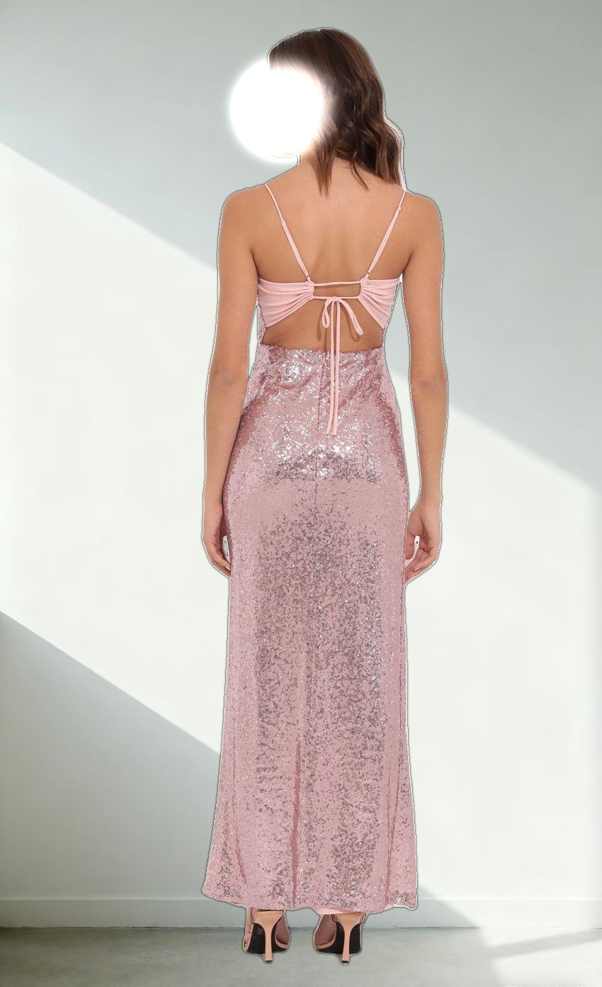 Sequin Luxe Maxi in Pink