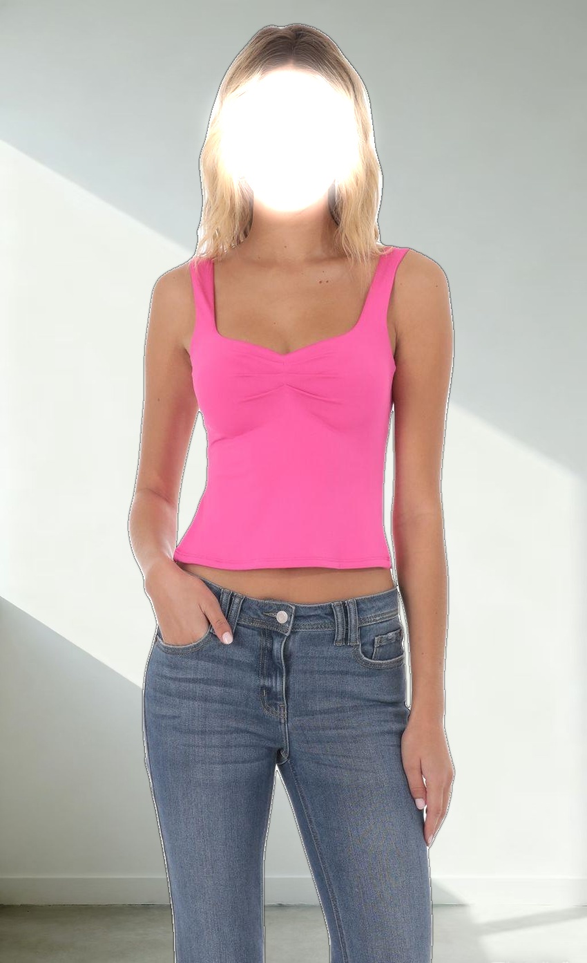 Side Slit Top in Hot Pink