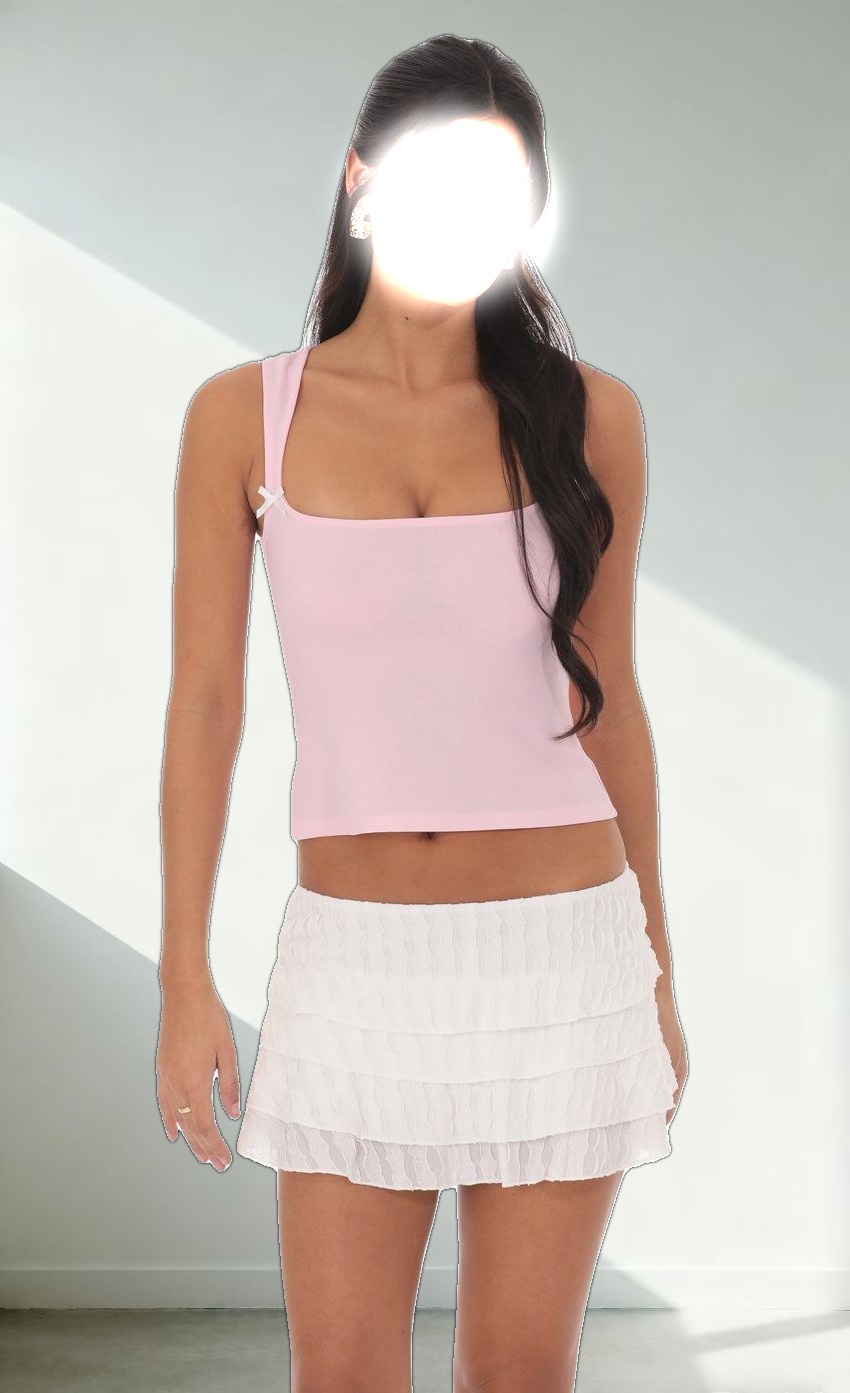 Ruffle Mini Skort in White