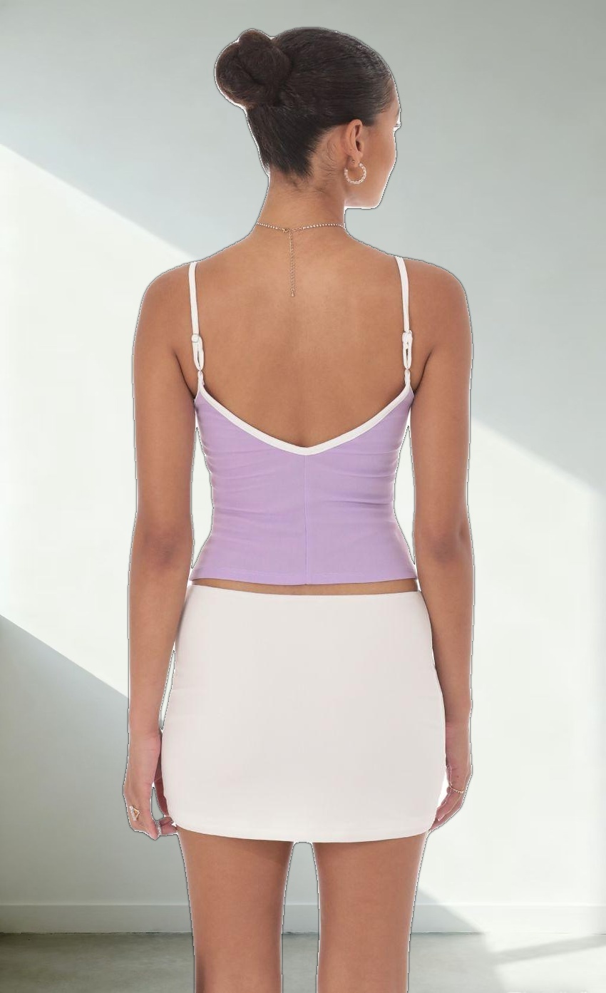 Outline Front Tie Top in Lilac