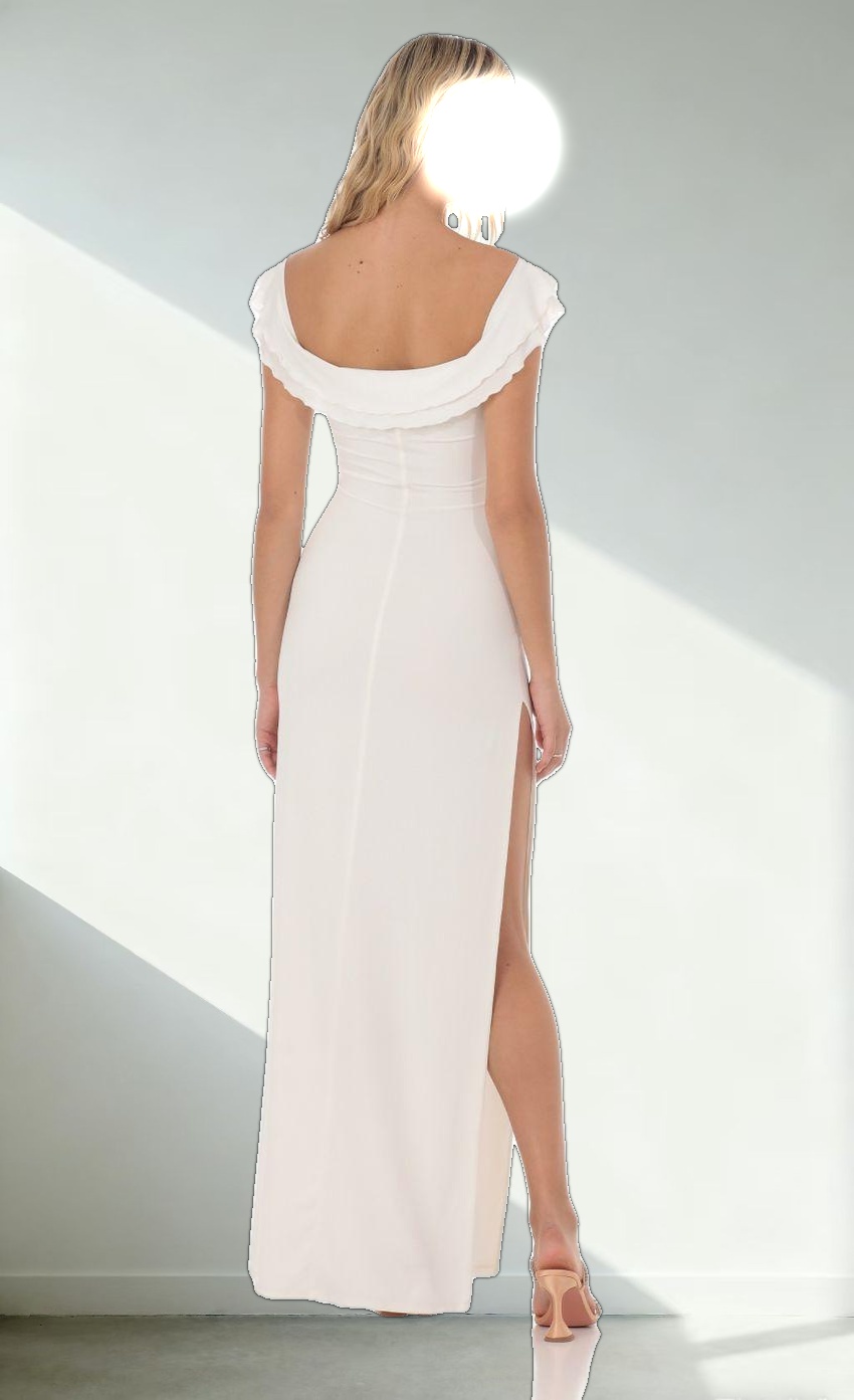 Off Shoulder Twist Maxi Dress in White