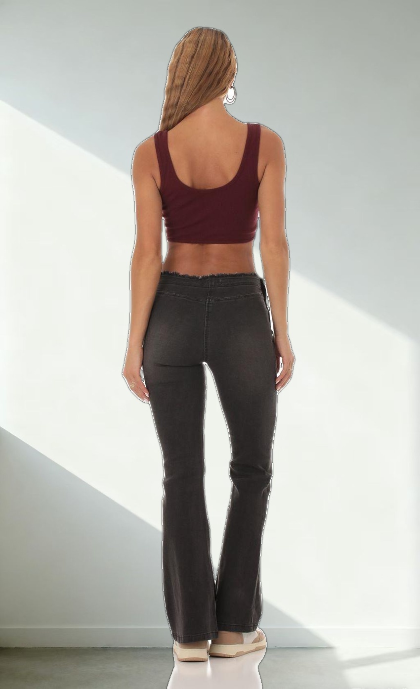 Ribbed Corset Tank Top in Maroon