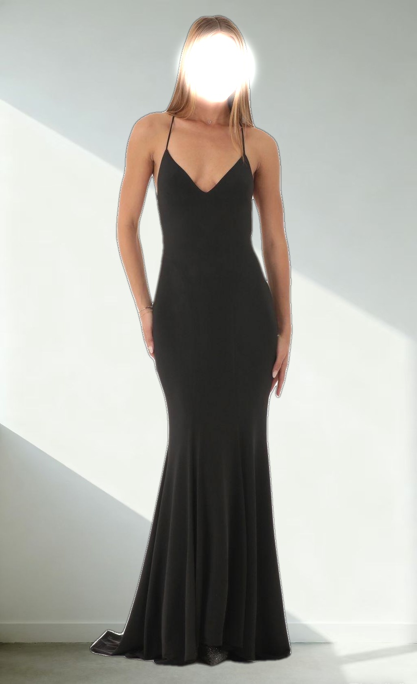 Open Back Maxi Dress in Black