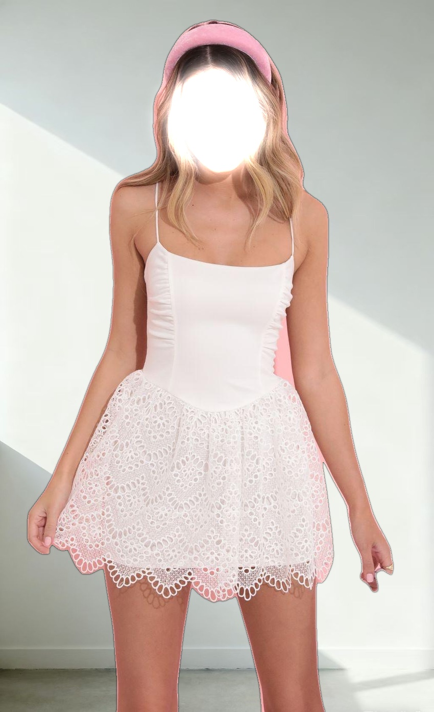 Fit and Flare Dress in White