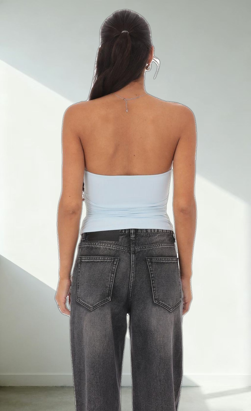 Two Piece Cutout Top in Light Blue