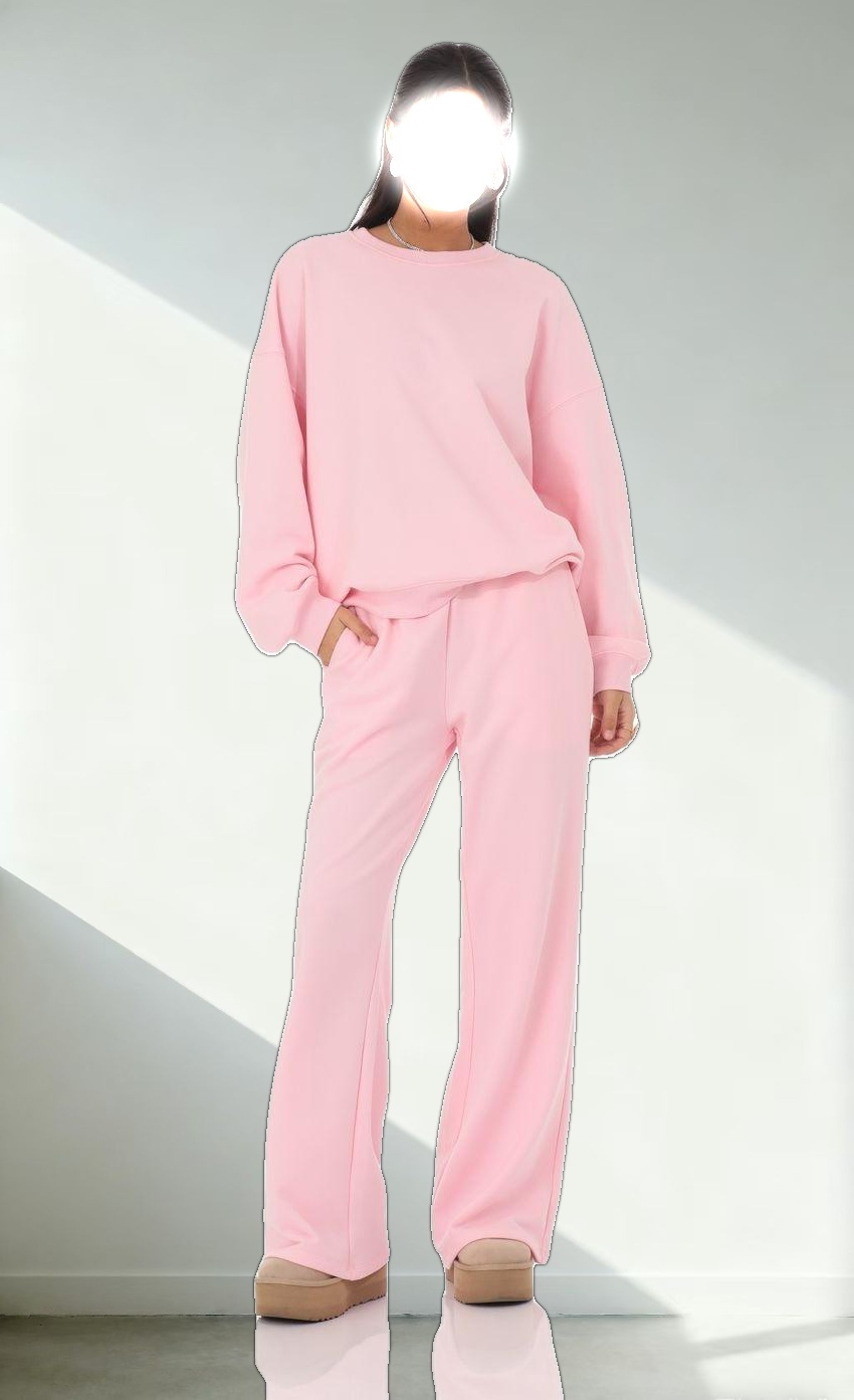 Back Pocket Straight Sweatpants in Pink