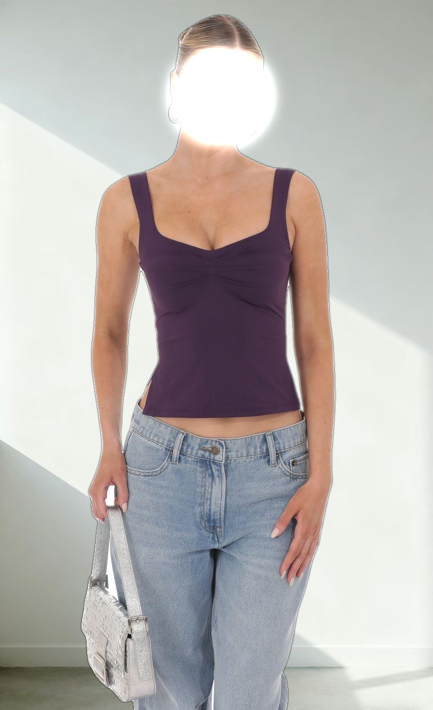Side Slit Top in Purple