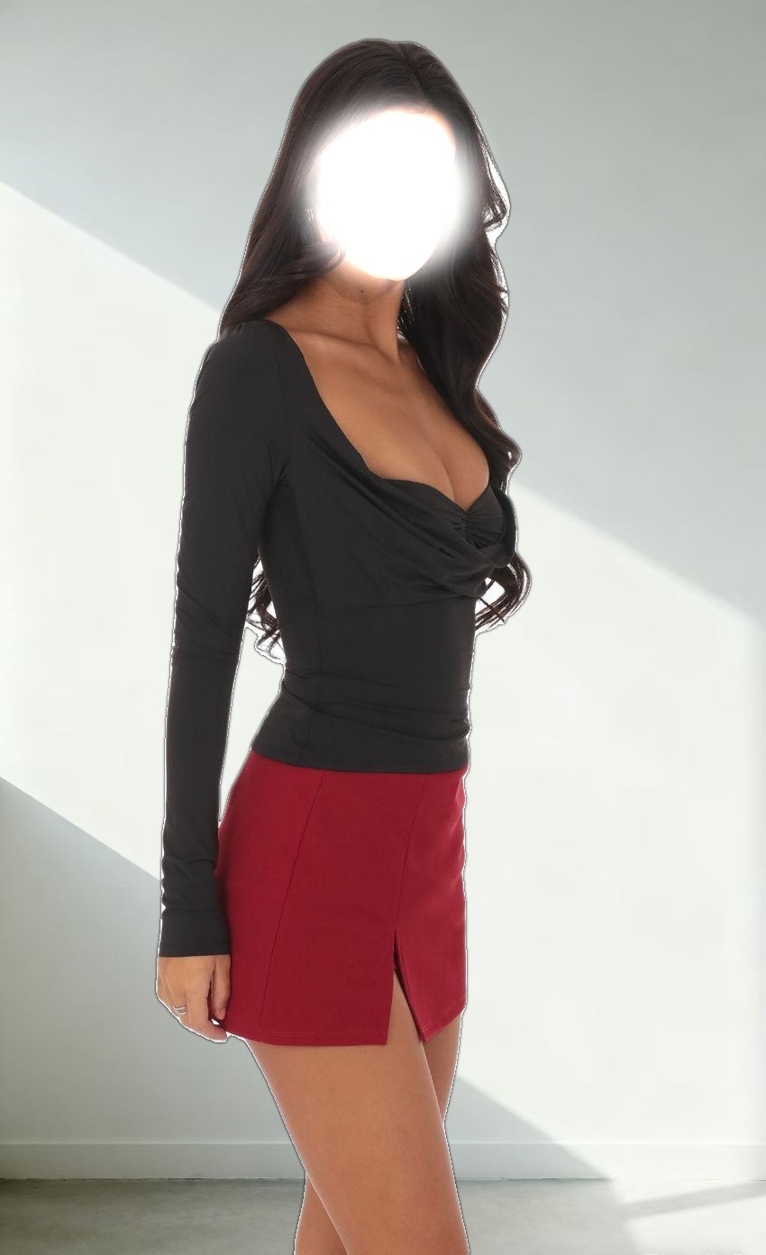 Plunge Bandeau Top in Black