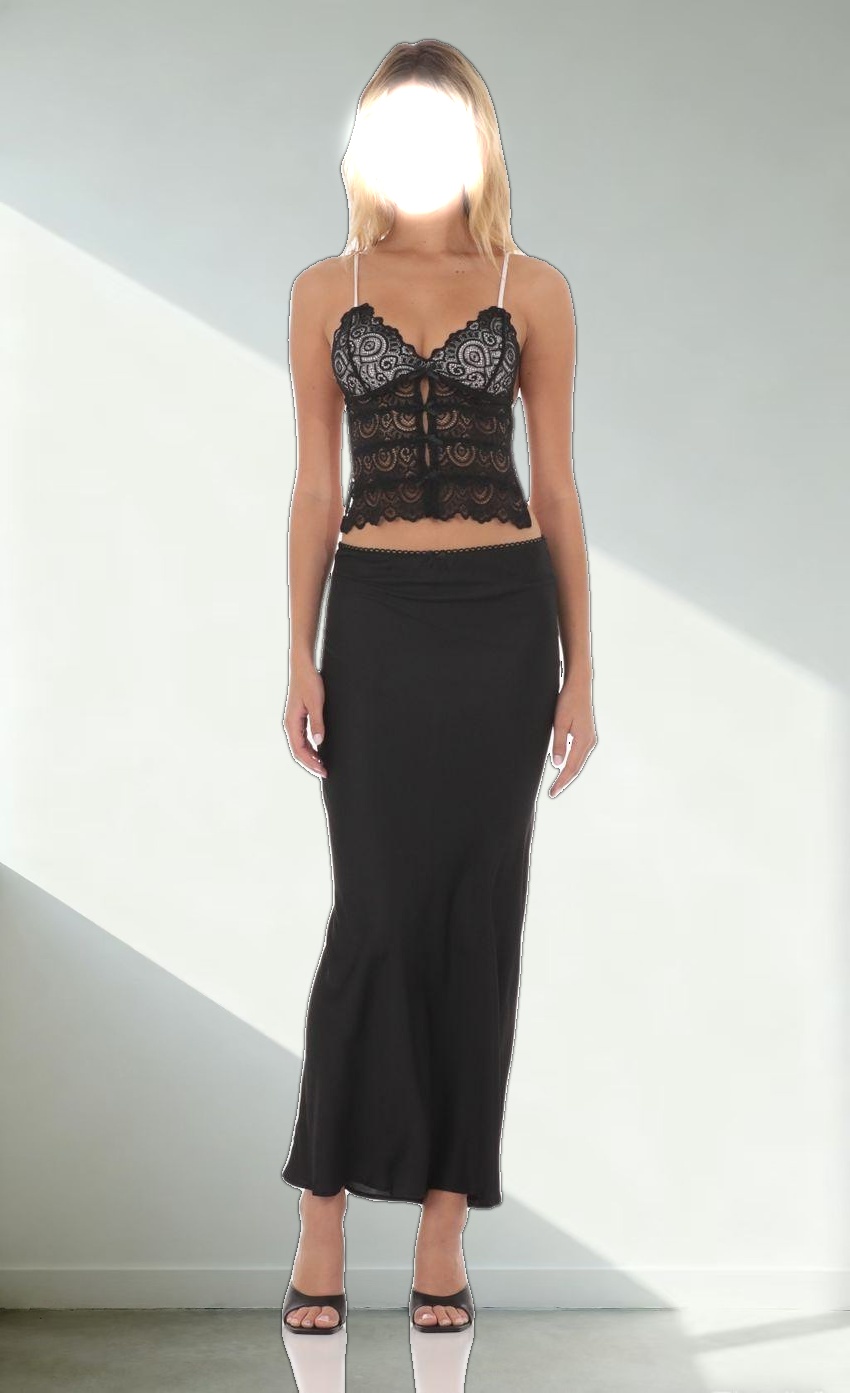 Lace Top in Cream and Black