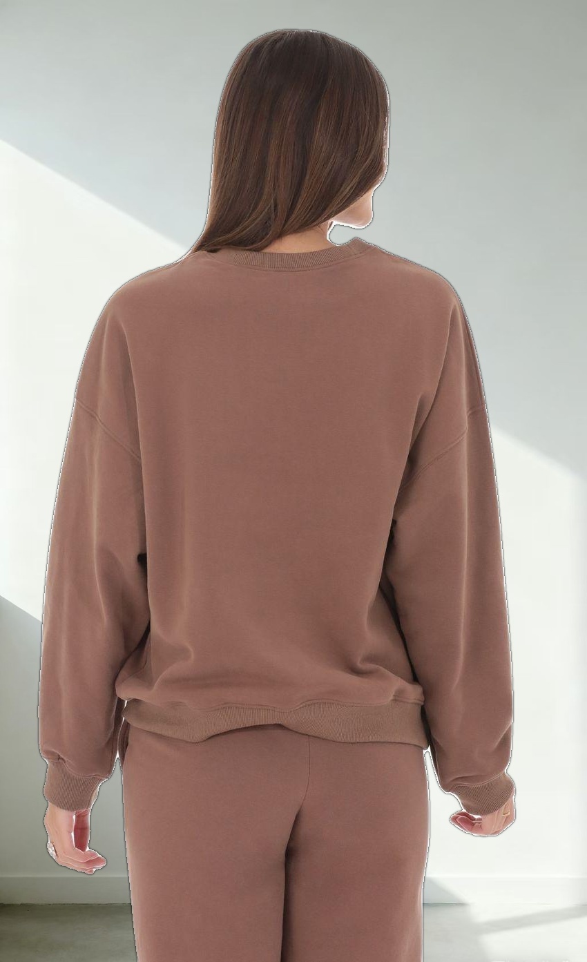 Fleece Jumper in Brown