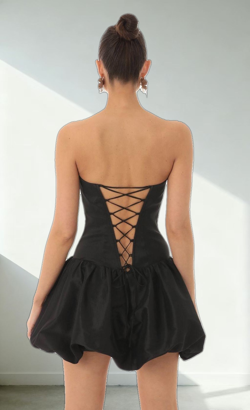 Corset Bubble Dress in Black