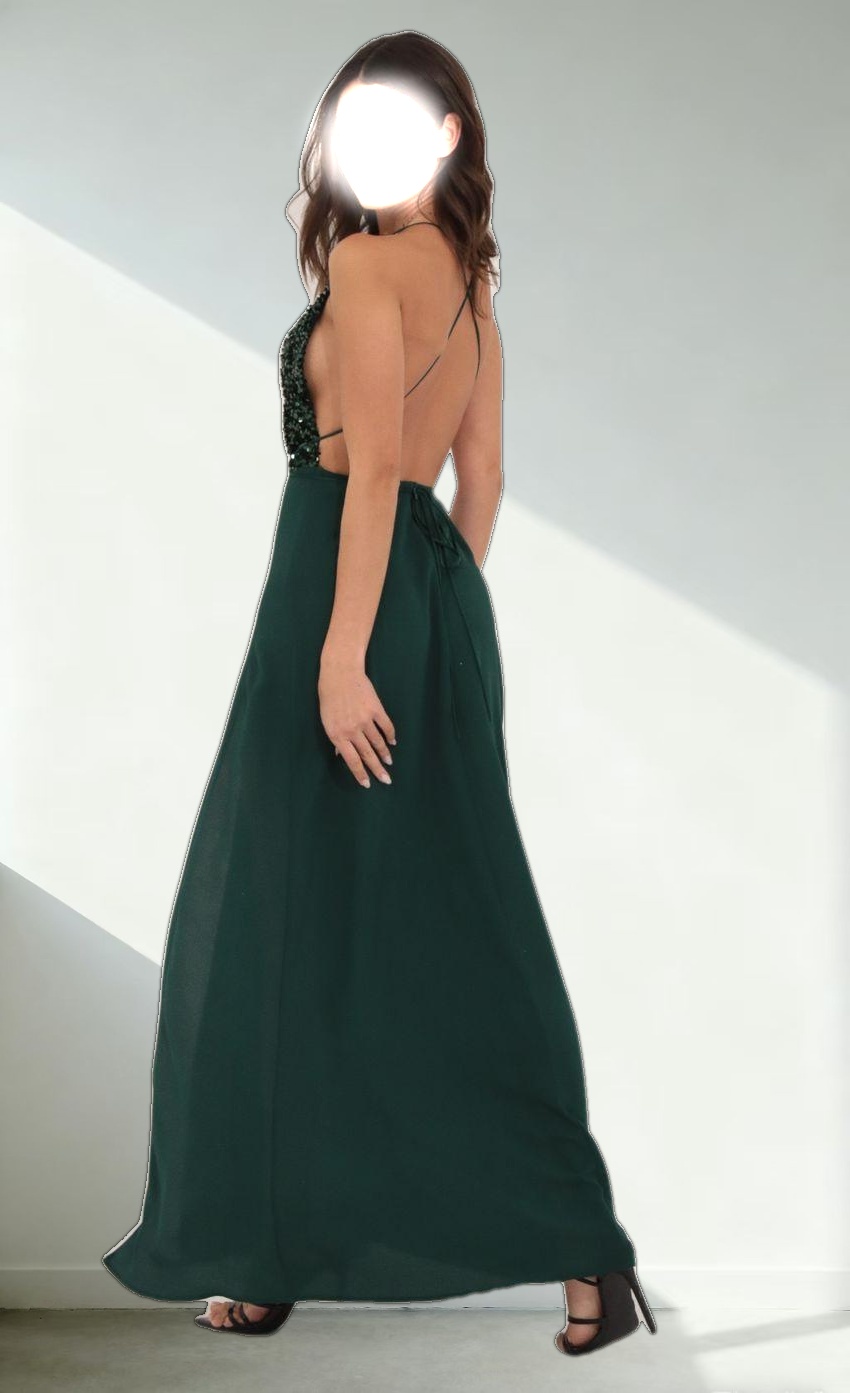 Sequin Maxi Dress in Green
