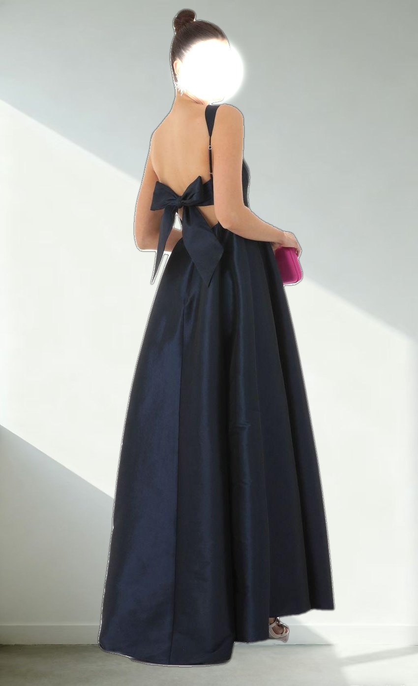 Fit and Flare Maxi Dress in Navy