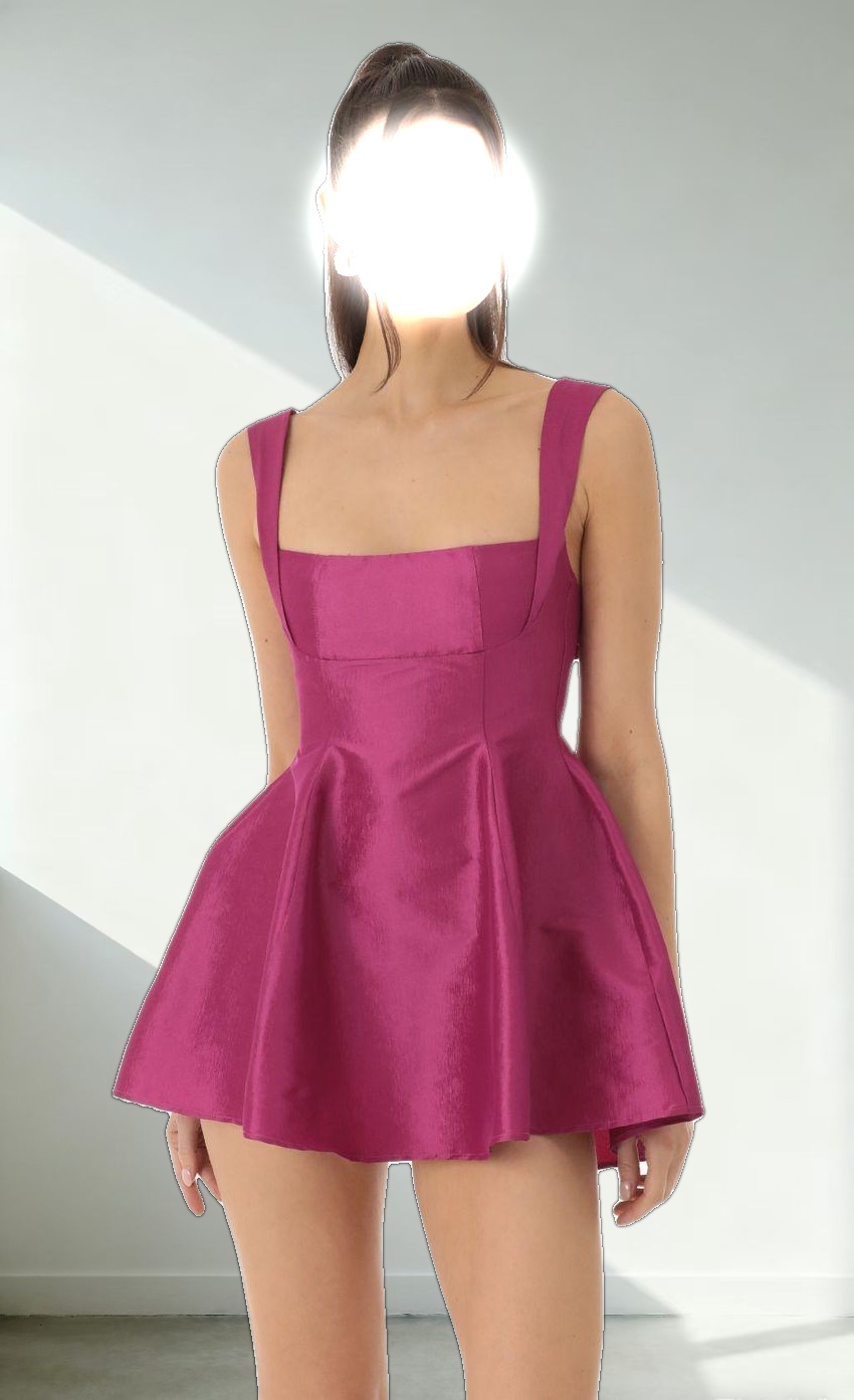 Fit and Flare Dress in Berry