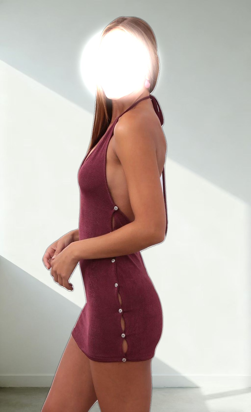Halter Dress in Burgundy