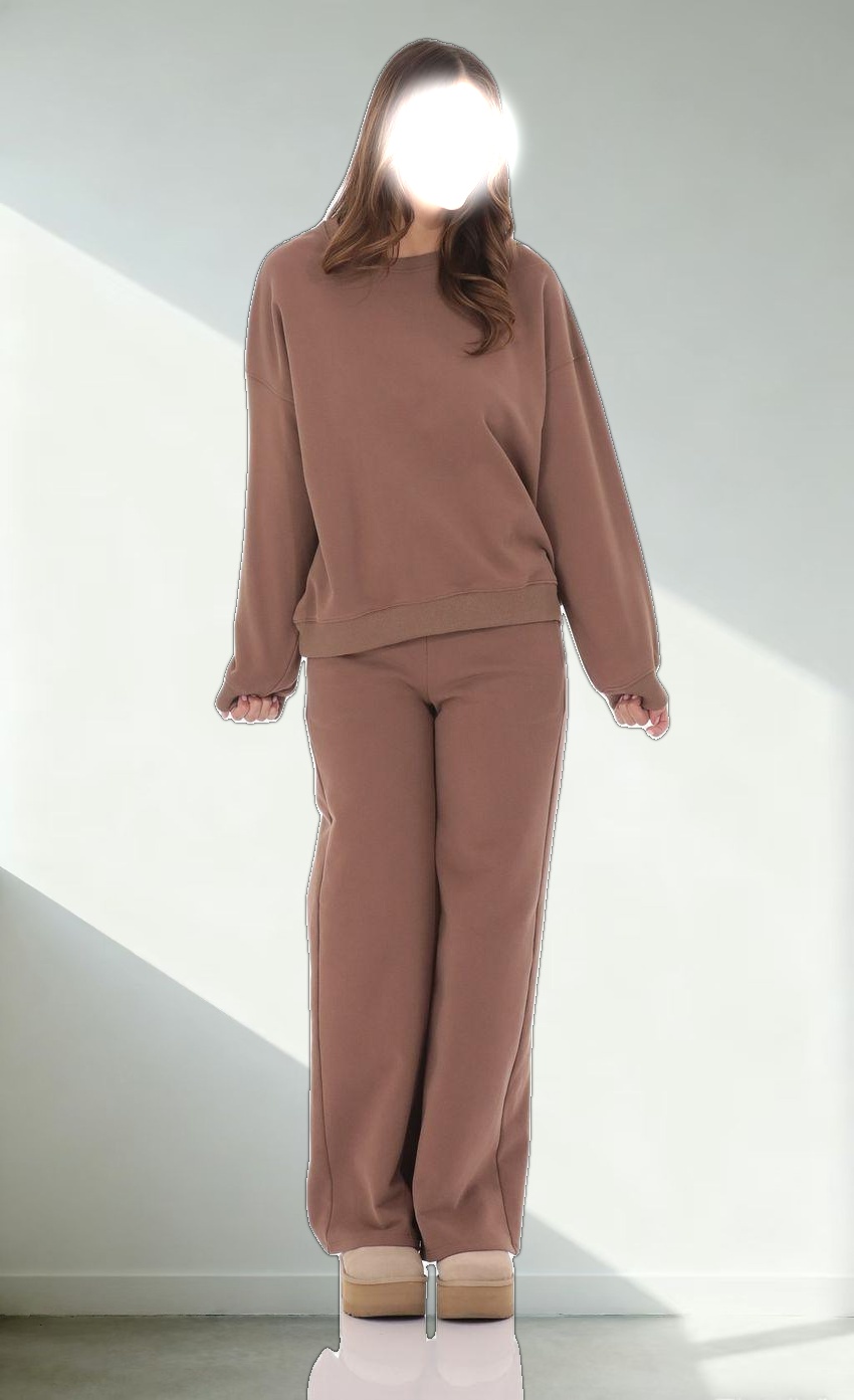 Fleece Jumper in Brown