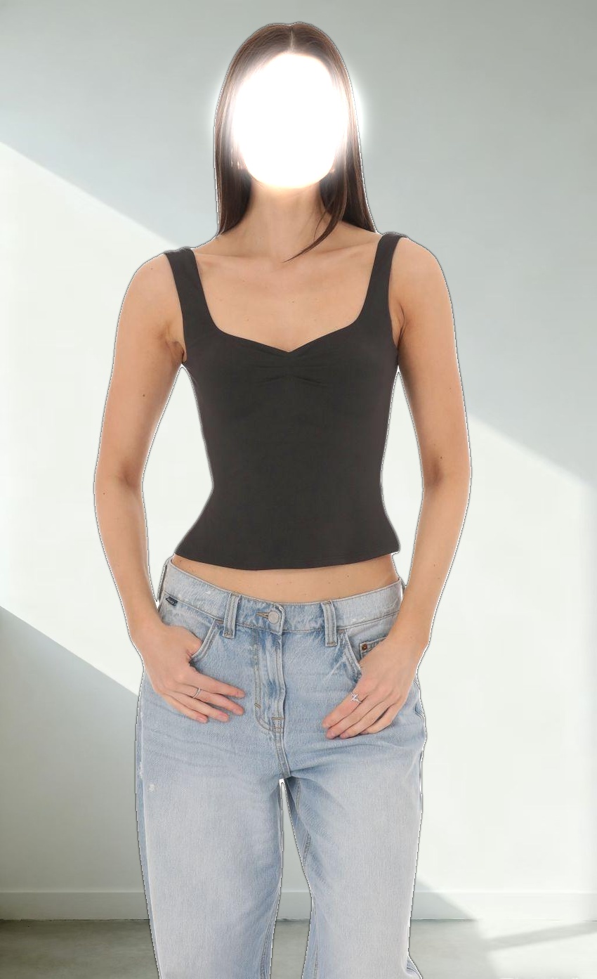 Side Slit Top in Black