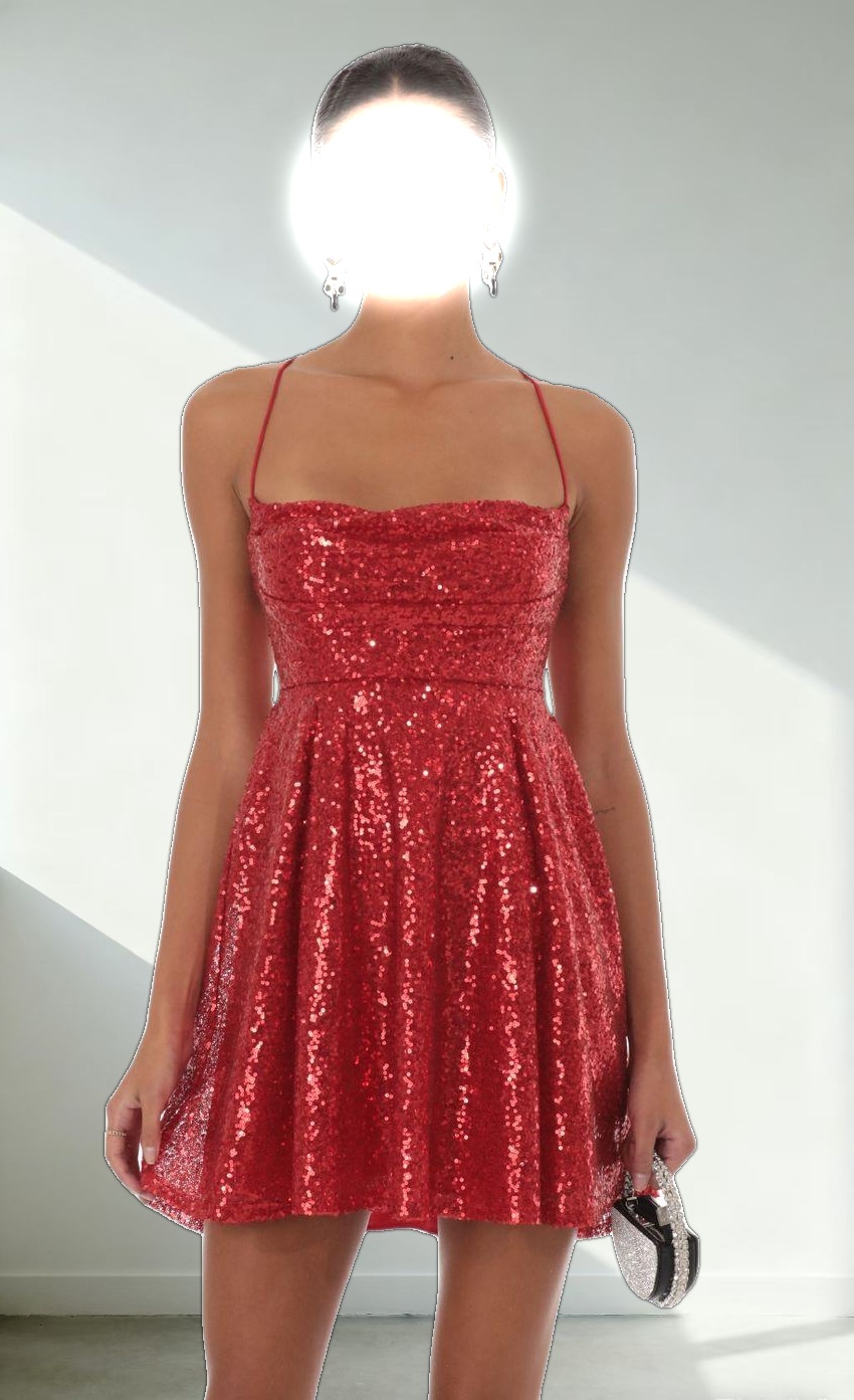 Sequin Dress in Red