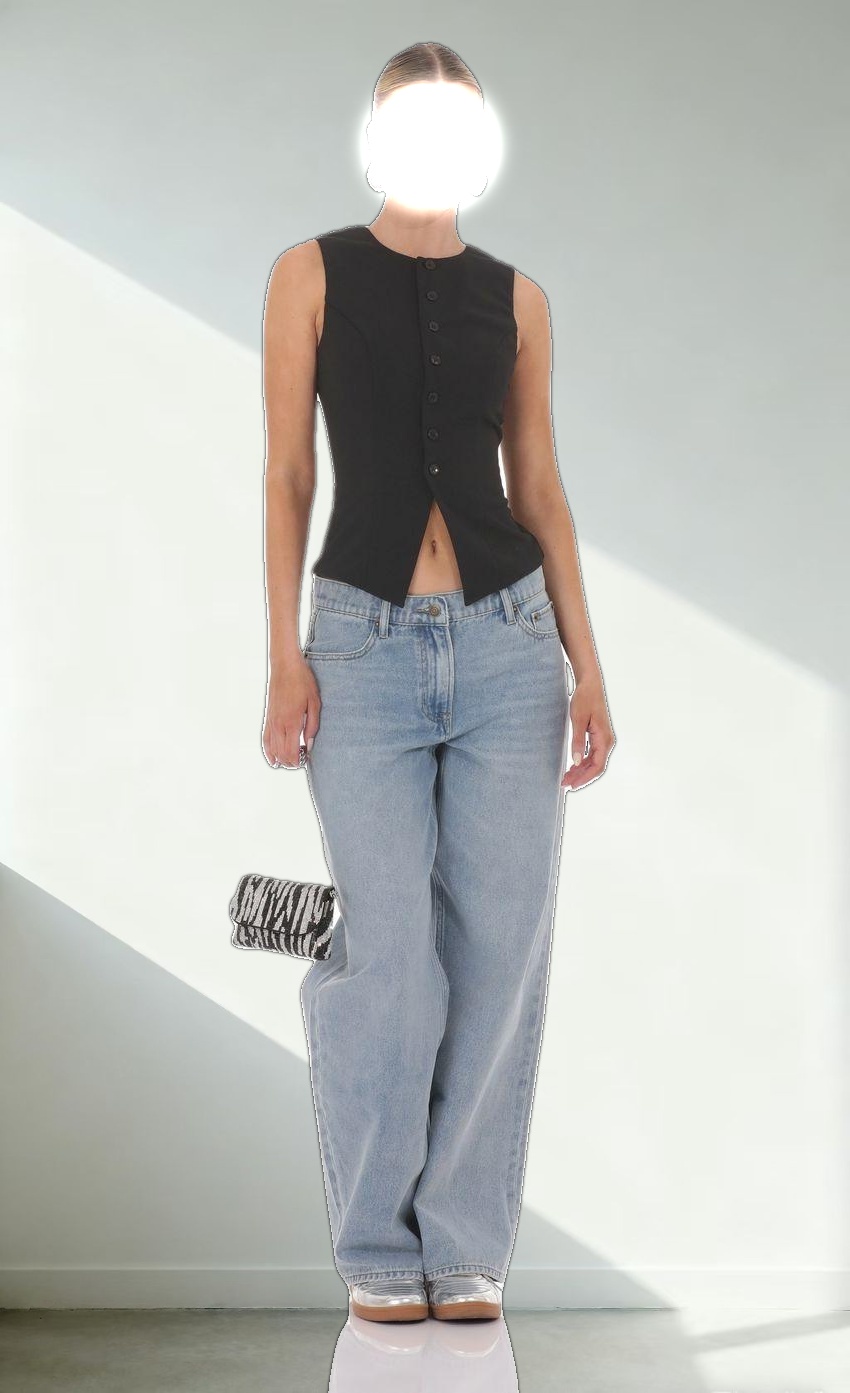 High Neck Vest in Black