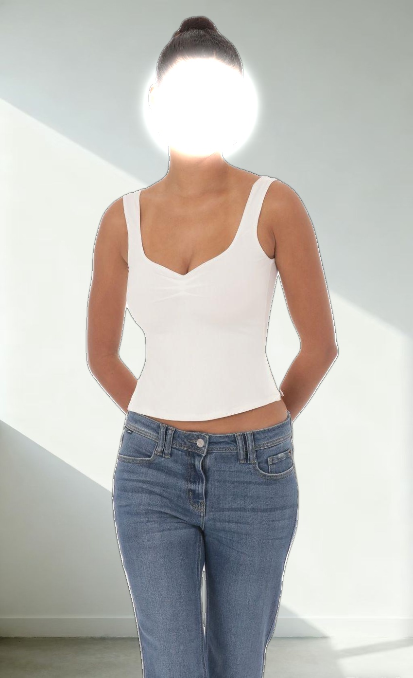 Side Slit Top in White