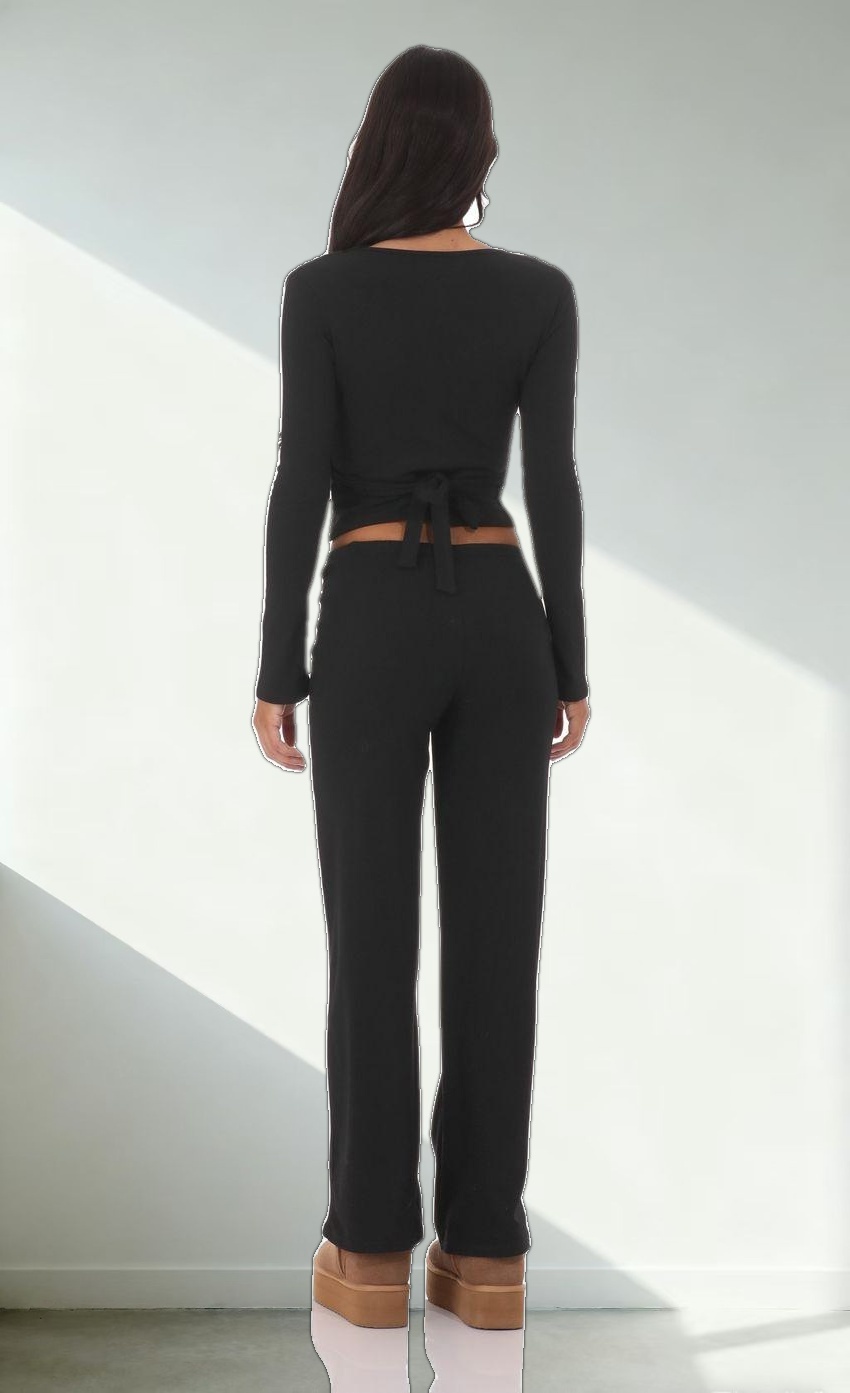 Two Piece Wrap Set in Black