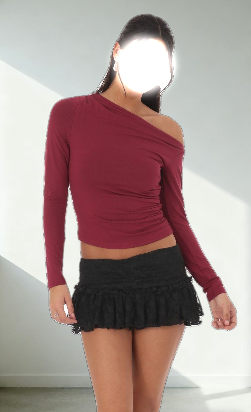 Lace Ruffle Skort in Black