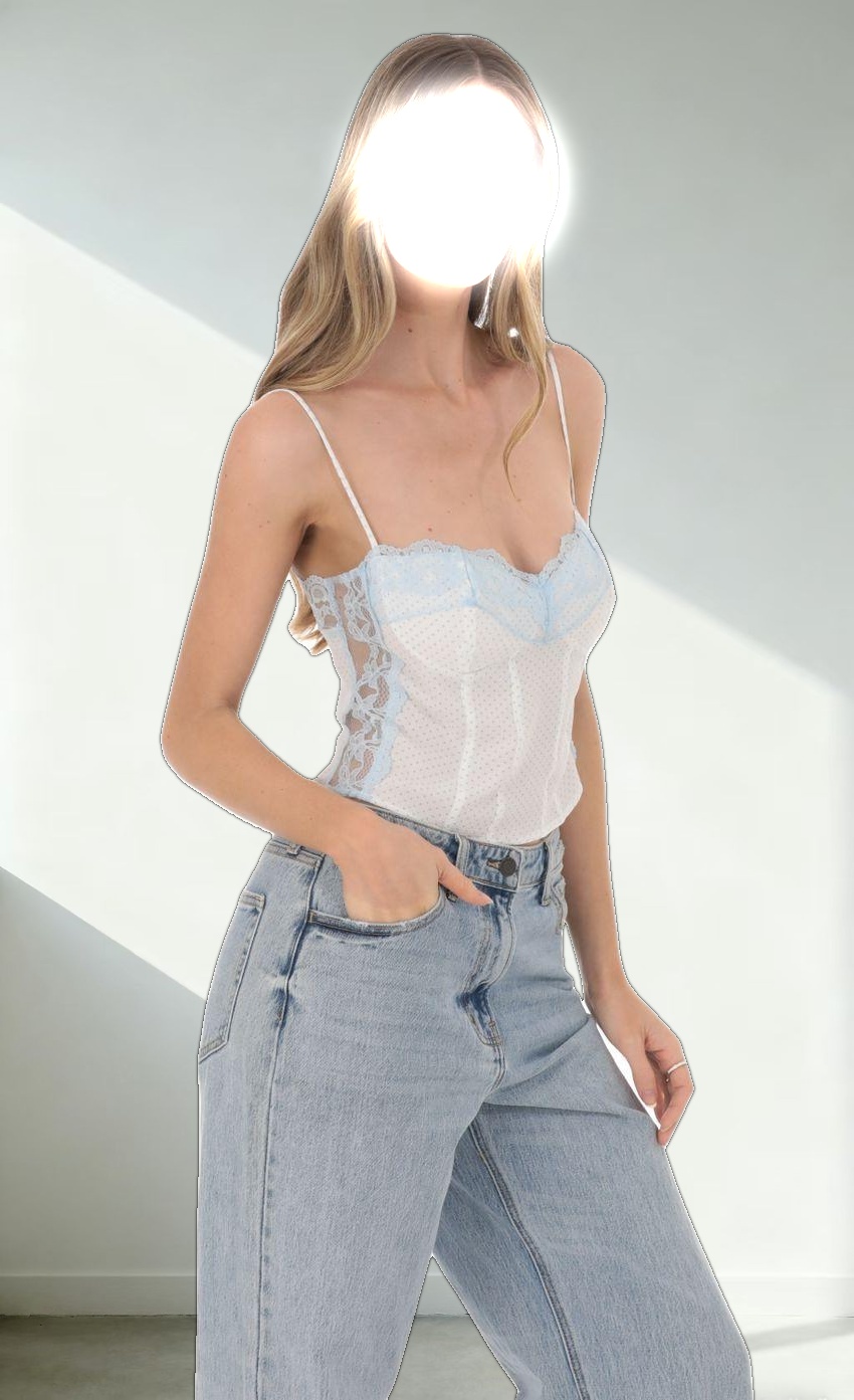 Dotted Lace Top in White