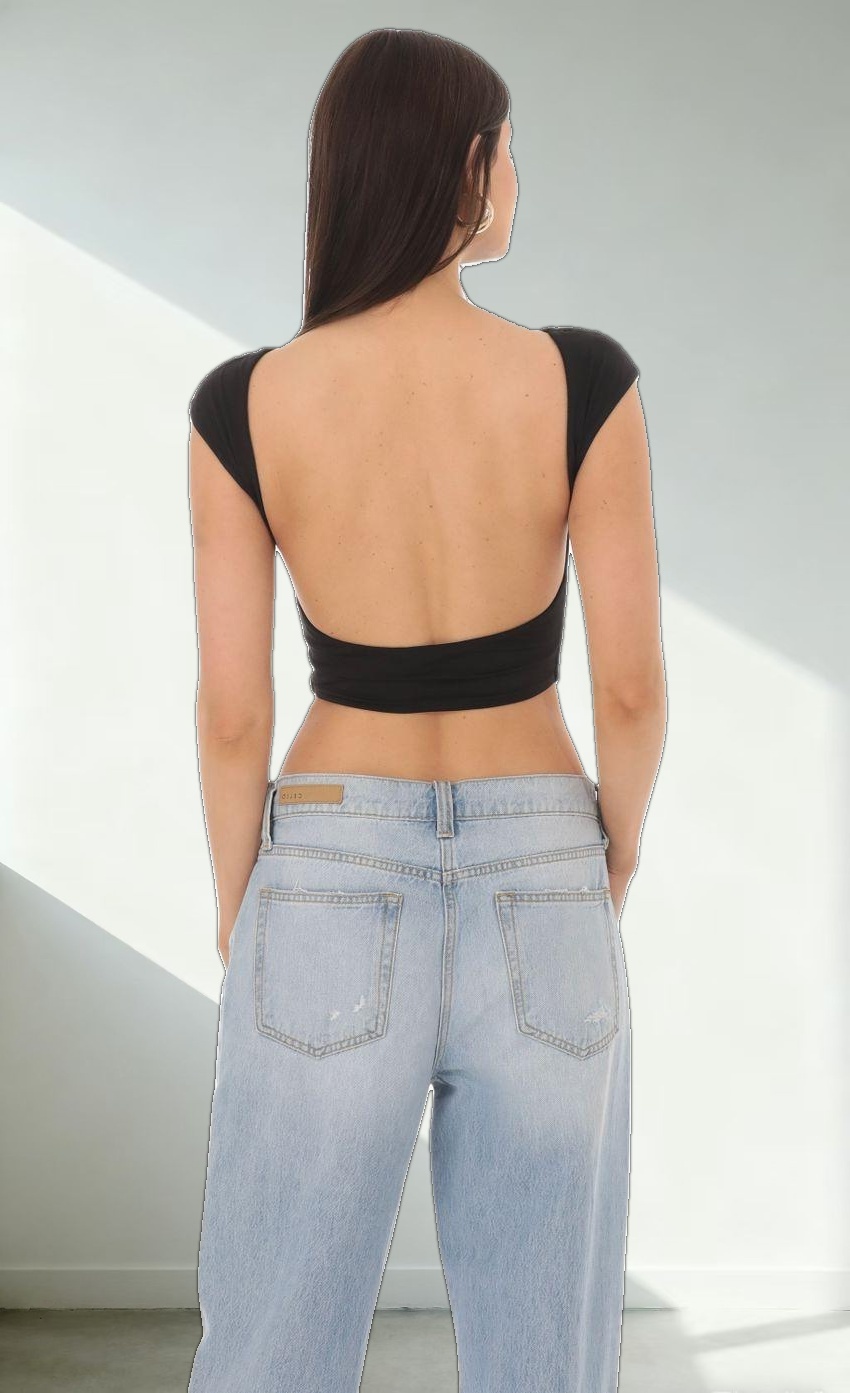 Open Back Top in Black