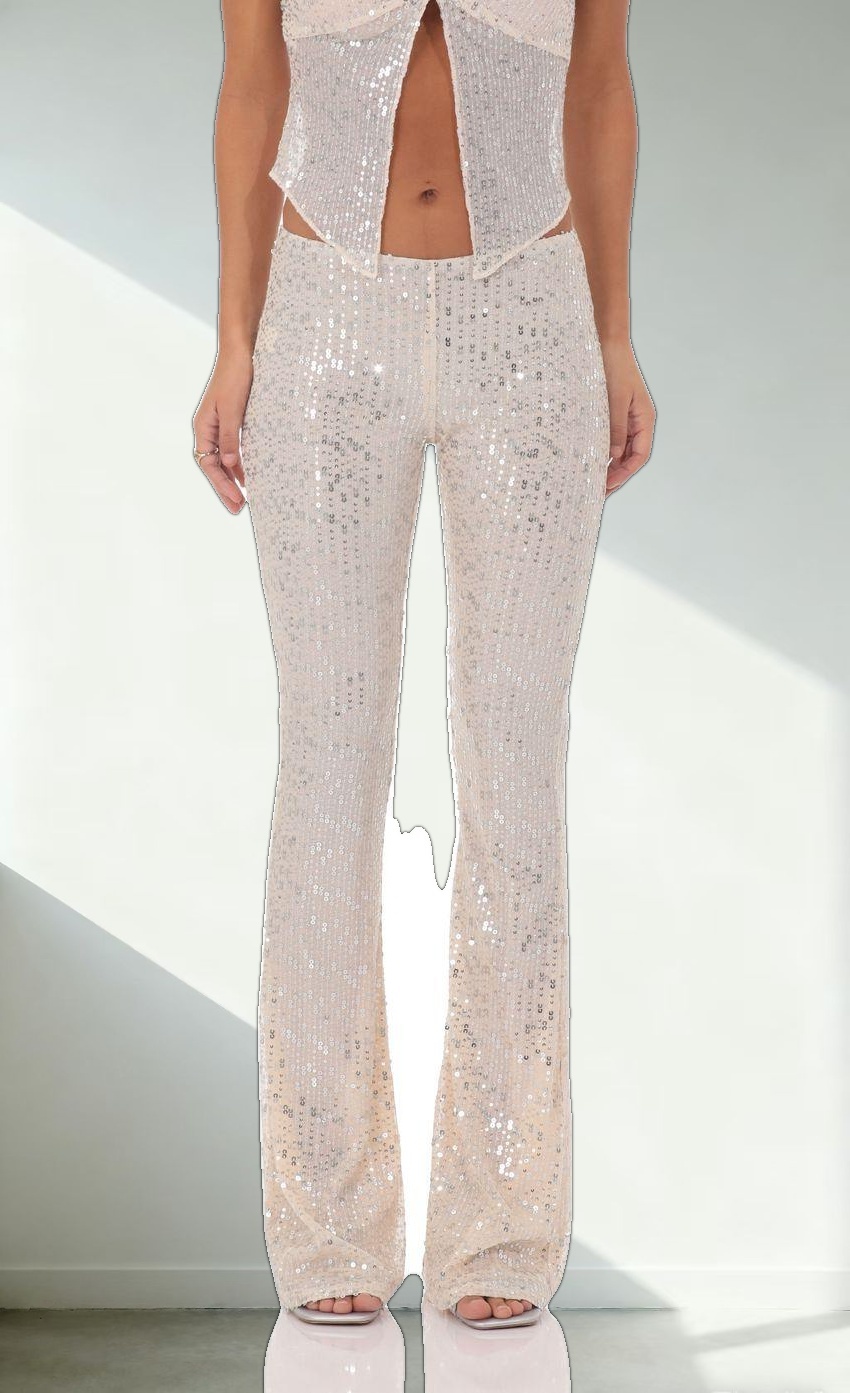 Flyaway Sequin Two Piece Set in Champagne