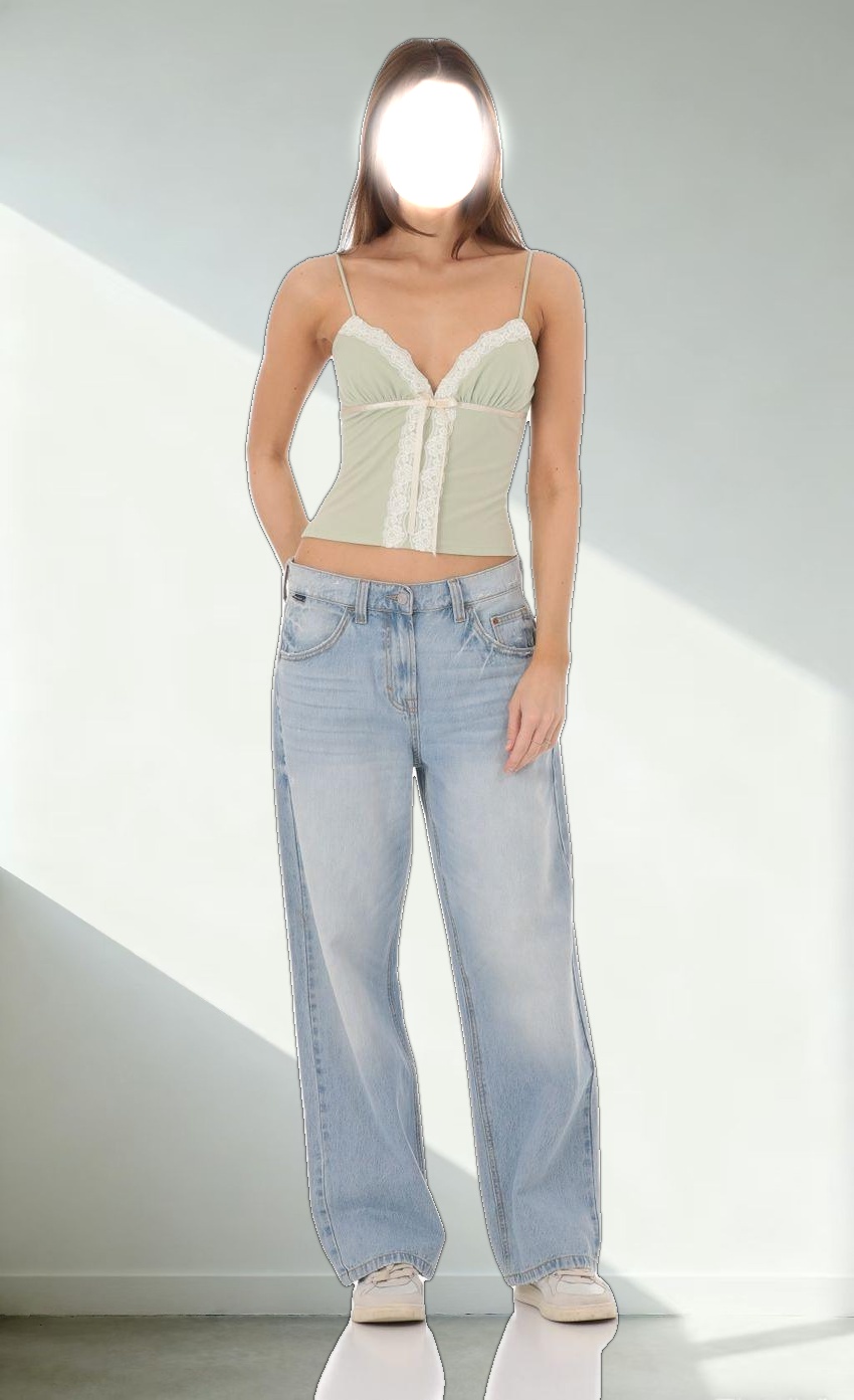 Lace Bow Top in Sage