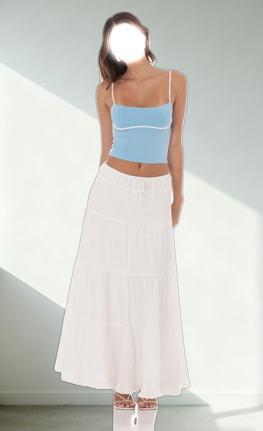 Outline Crop Top in Sky Blue