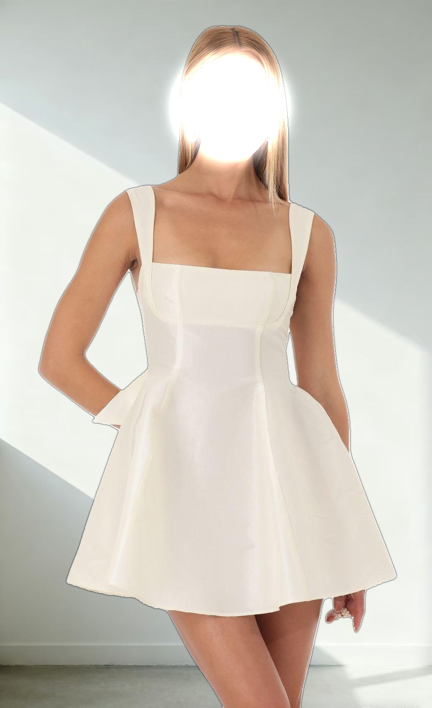 Fit and Flare Dress in Ivory