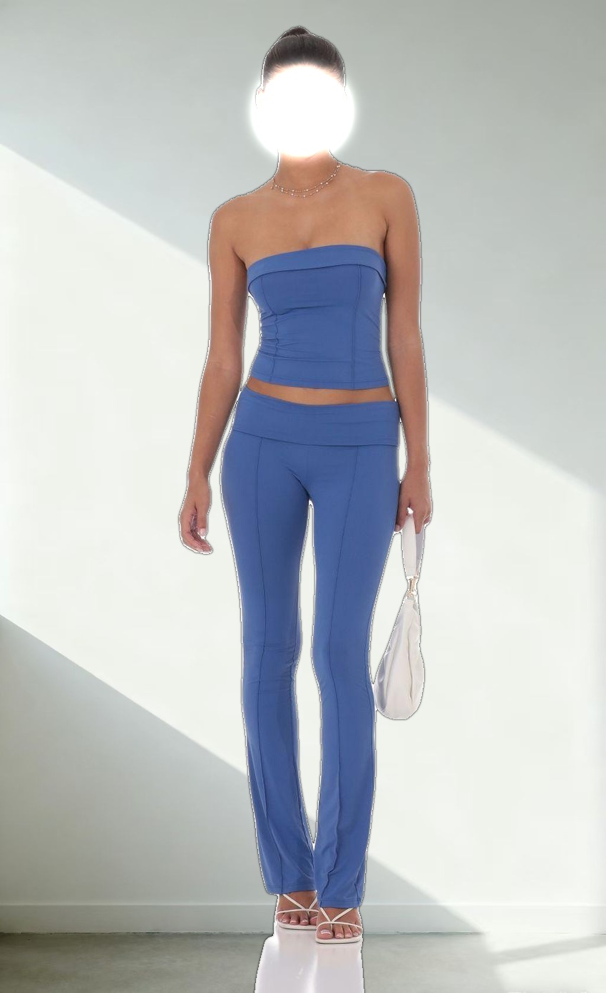 Strapless Two Piece Set in Navy