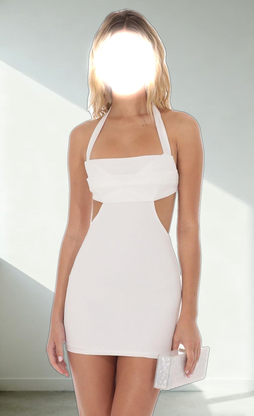 Cutout Bodycon Dress in White
