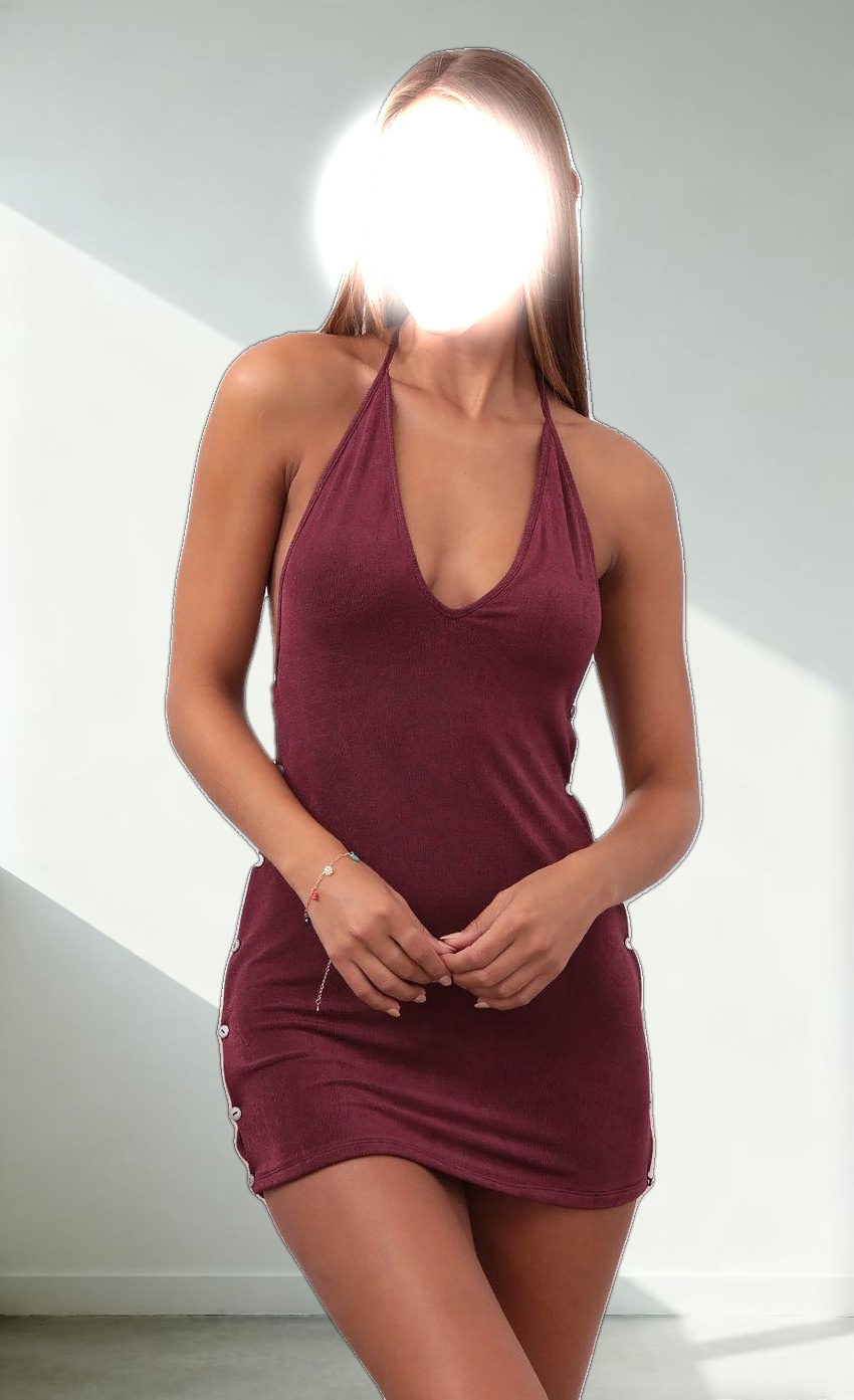 Halter Dress in Burgundy
